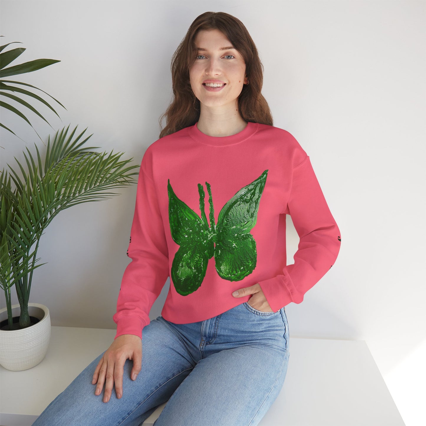 GREEN BUTTERFLY CREWNECK SWEATSHIRT