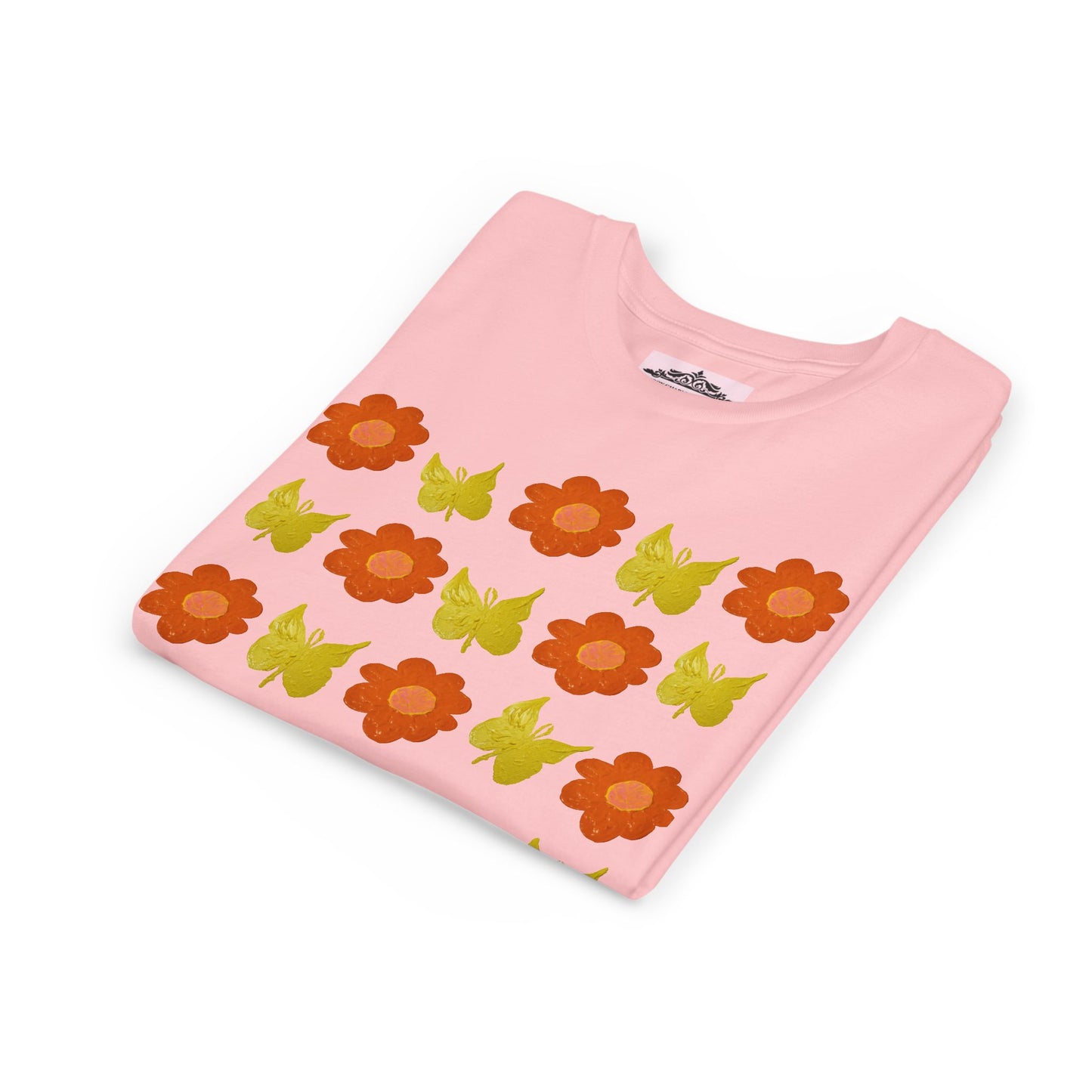 FLOWER AND BUTTERFLY TEE SHIRT