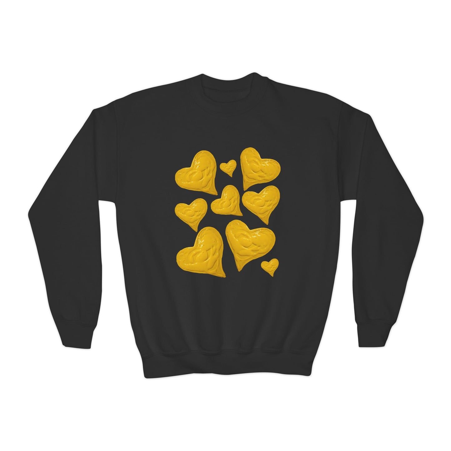 YOUTH SWEATSHIRT WITH FUN YELLOW HEARTS