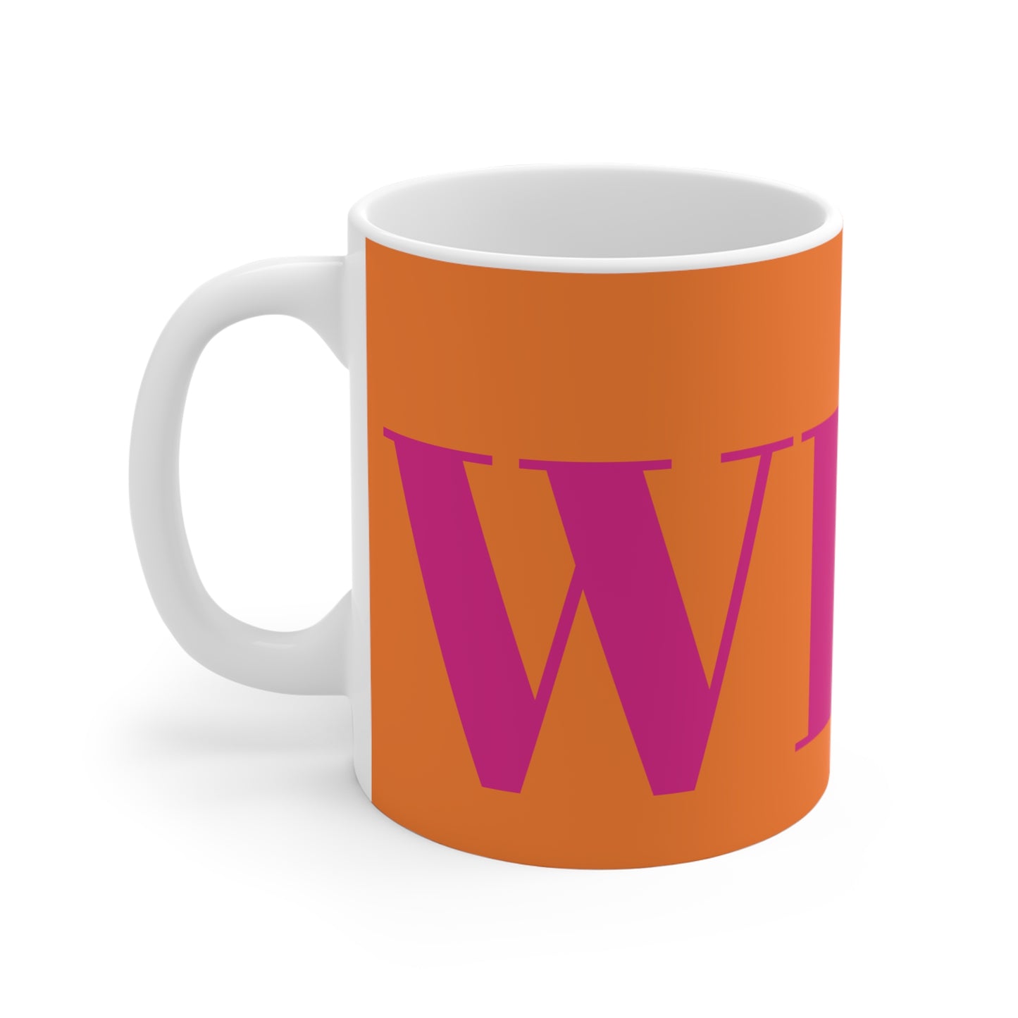 ORANGE WITH PINK WIFE MUG