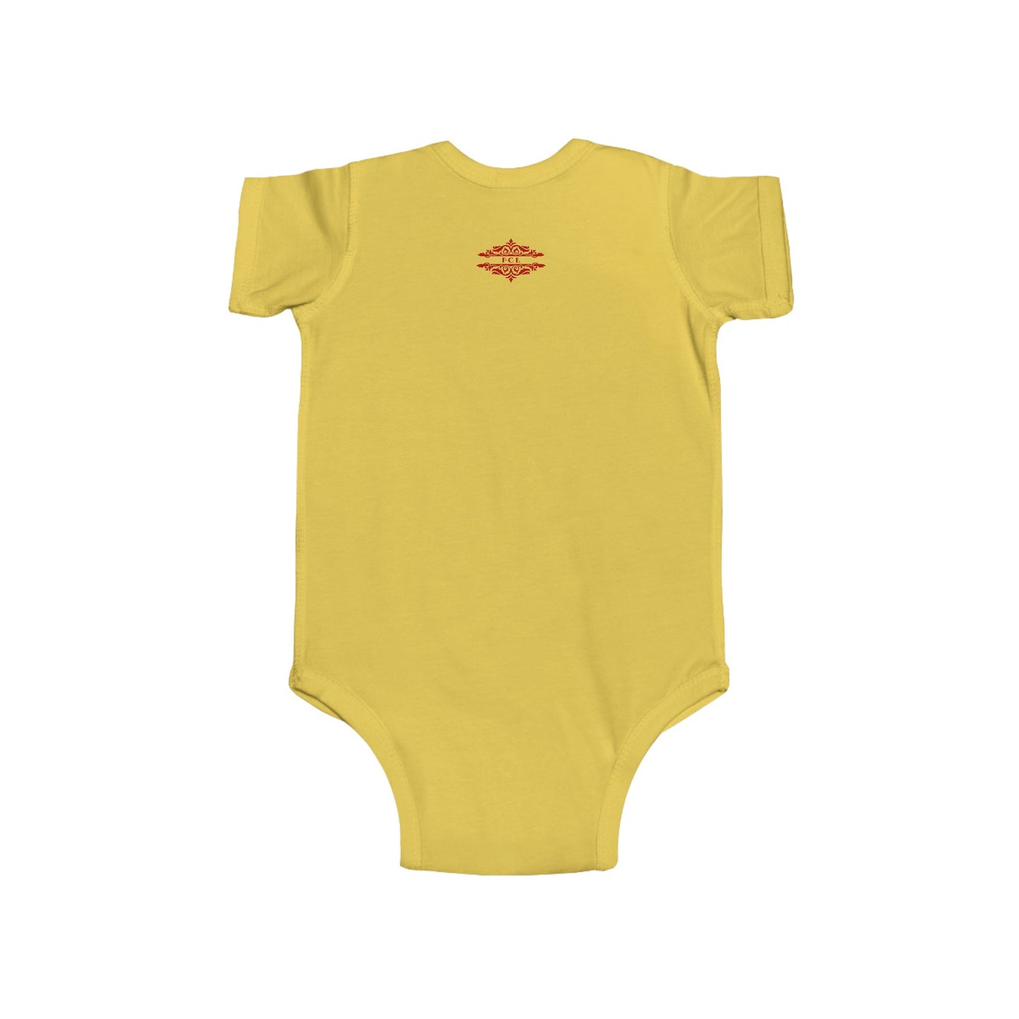 PLAYFUL RED PATTERN INFANT BODYSUIT