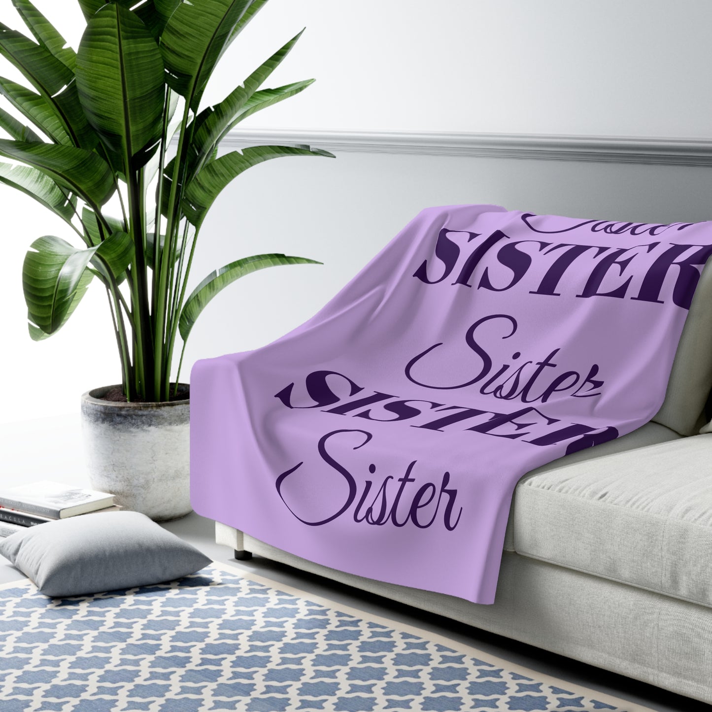 SISTER SHERPA FLEECE BLANKET