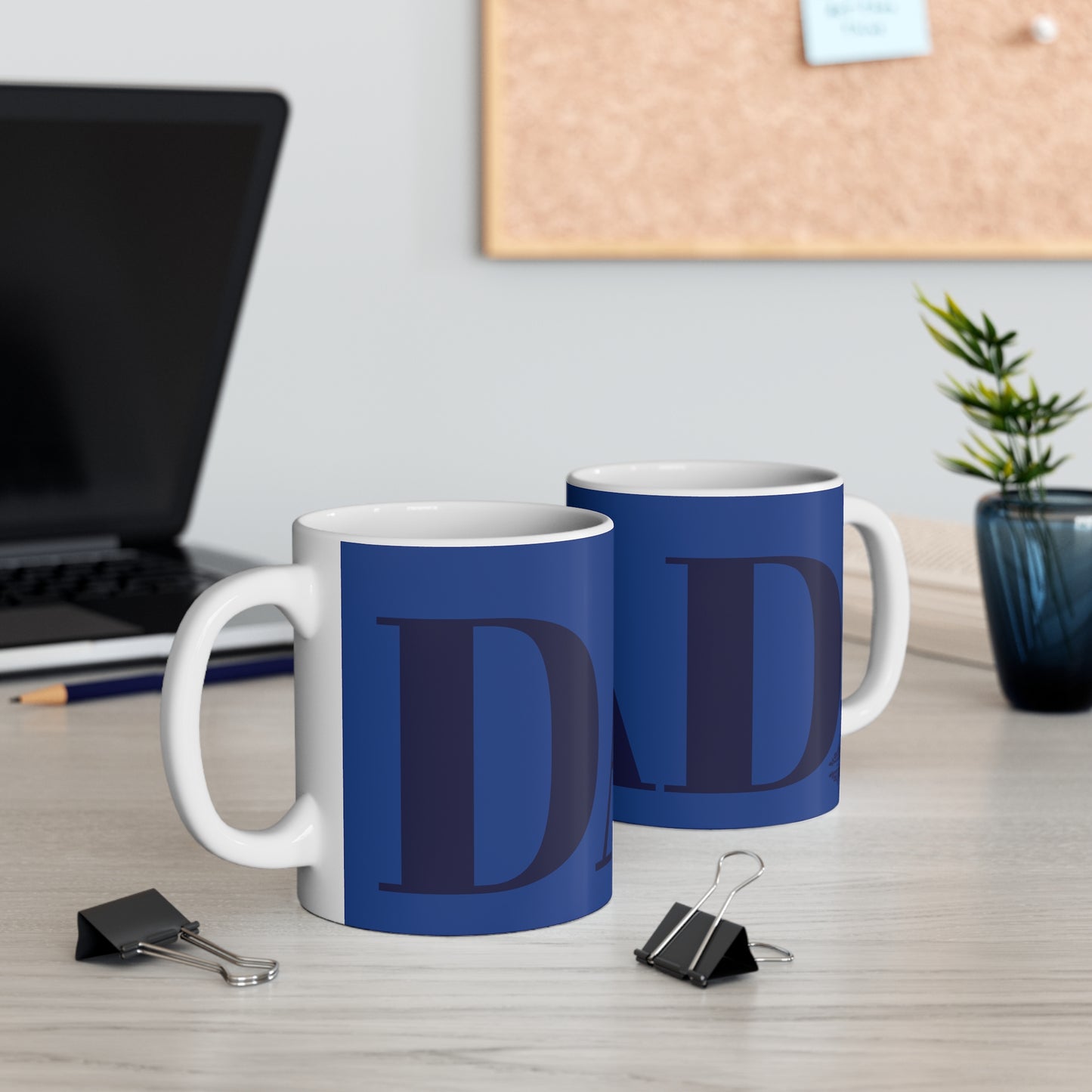 DARK BLUE ON BLUE DAD MUG