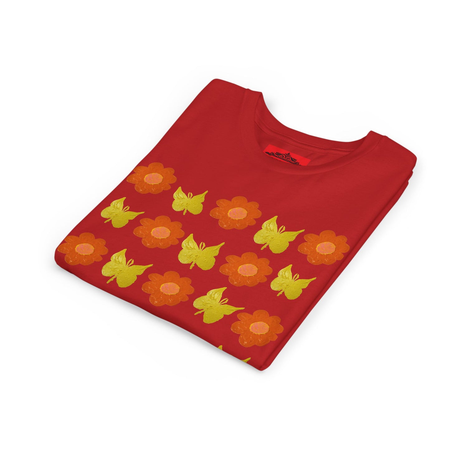 FLOWER AND BUTTERFLY TEE SHIRT