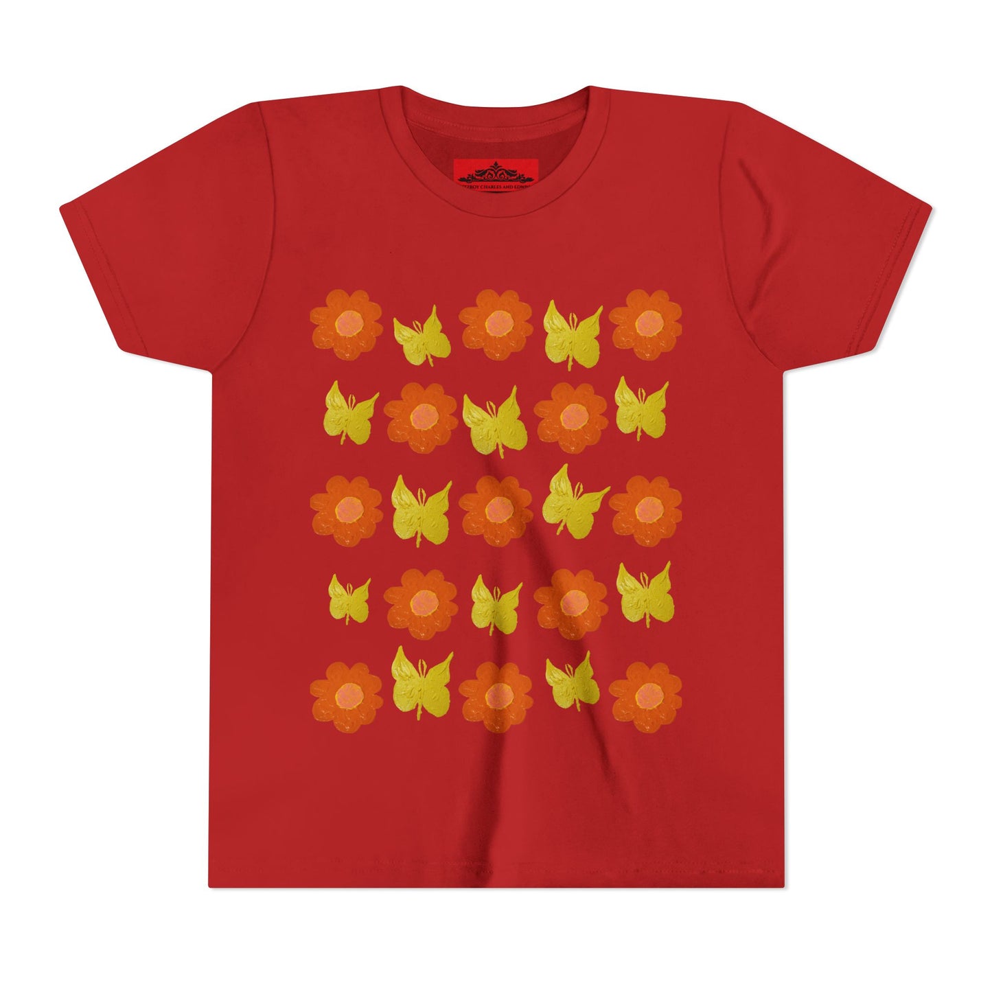 FLOWER AND BUTTERFLY TEE SHIRT