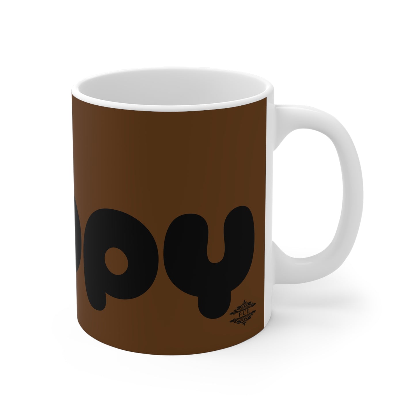 BROWN HAPPY MUG