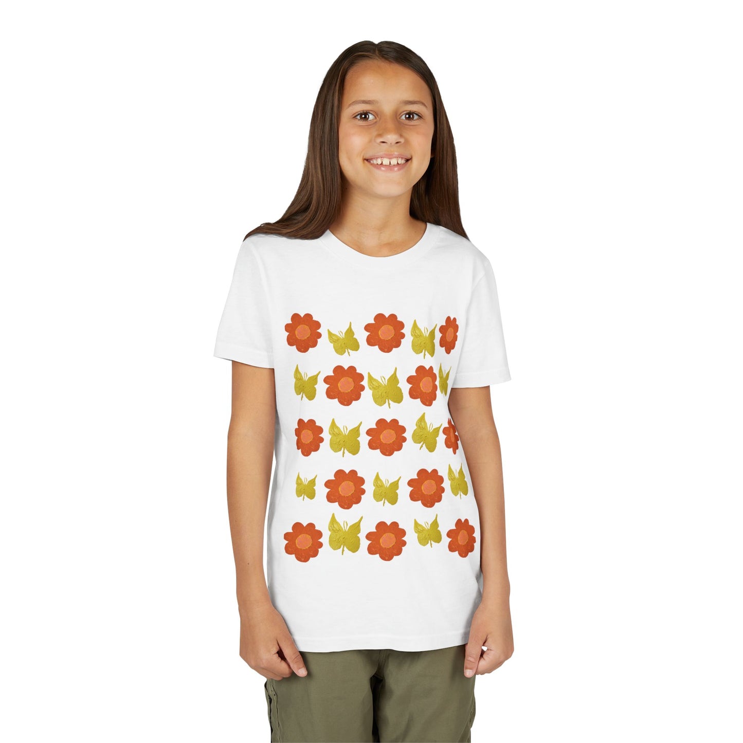 FLOWER AND BUTTERFLY TEE SHIRT
