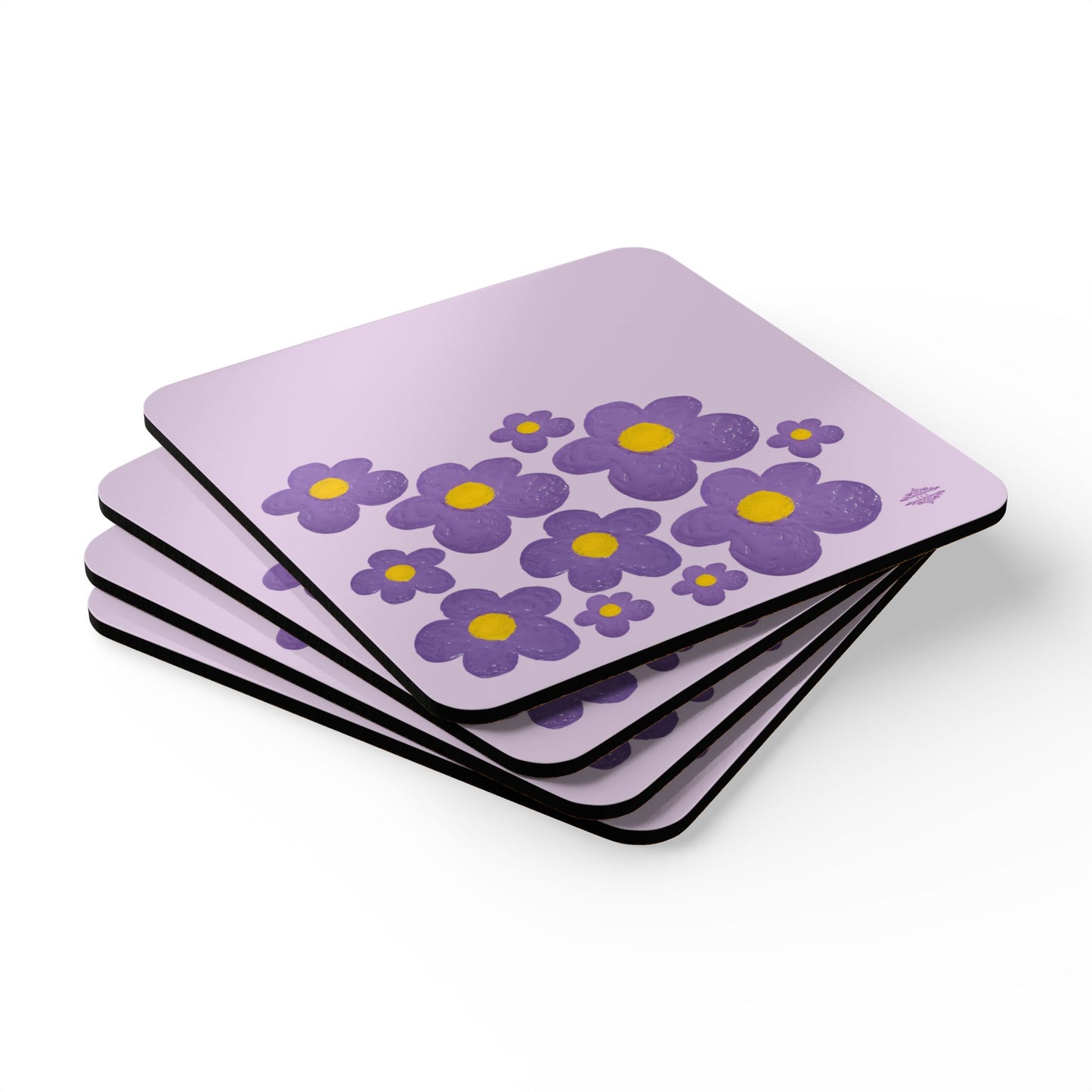 LAVENDER CORKWOOD COASTER SET