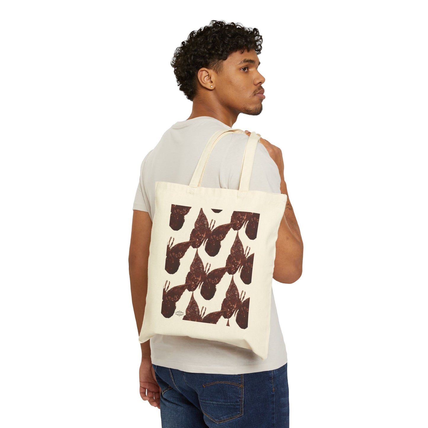 BUTTERFLIES COTTON CANVAS TOTE BAG