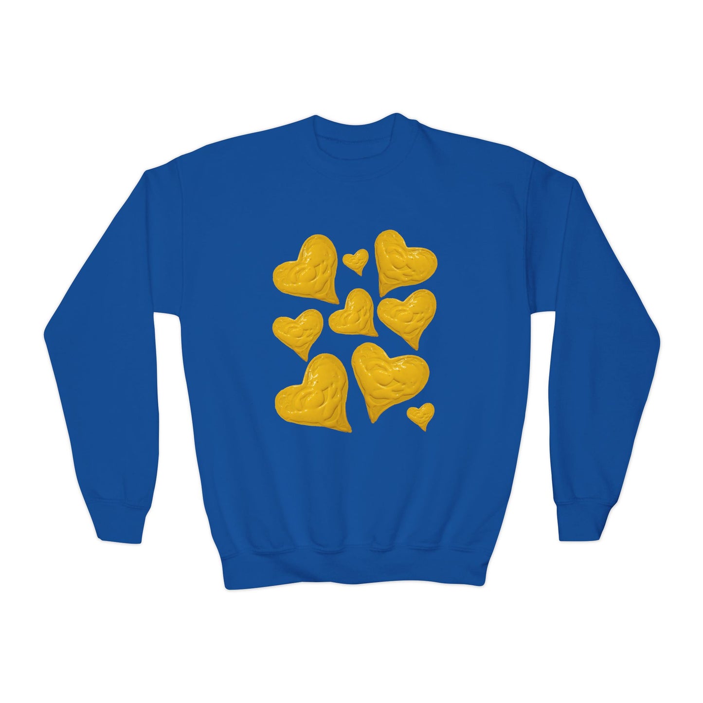 YOUTH SWEATSHIRT WITH FUN YELLOW HEARTS