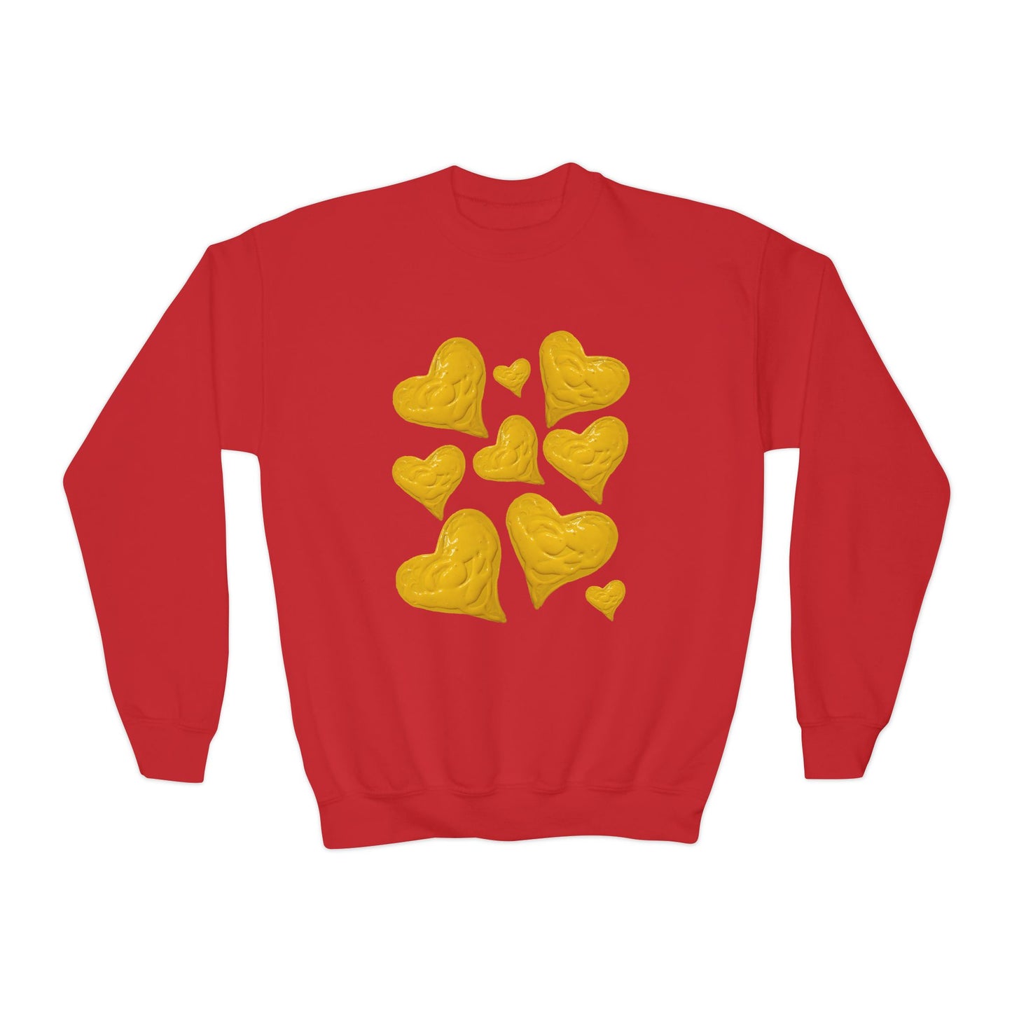 YOUTH SWEATSHIRT WITH FUN YELLOW HEARTS