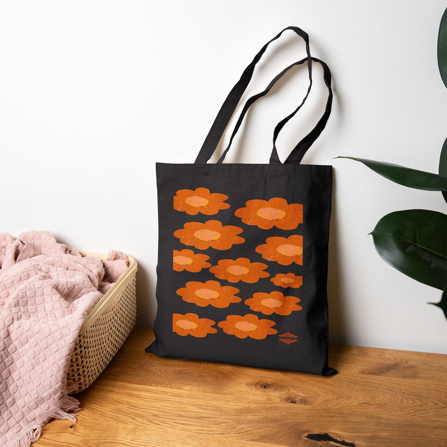 ECO-FRIENDLY VINTAGE FLORAL CANVAS TOTE BAG