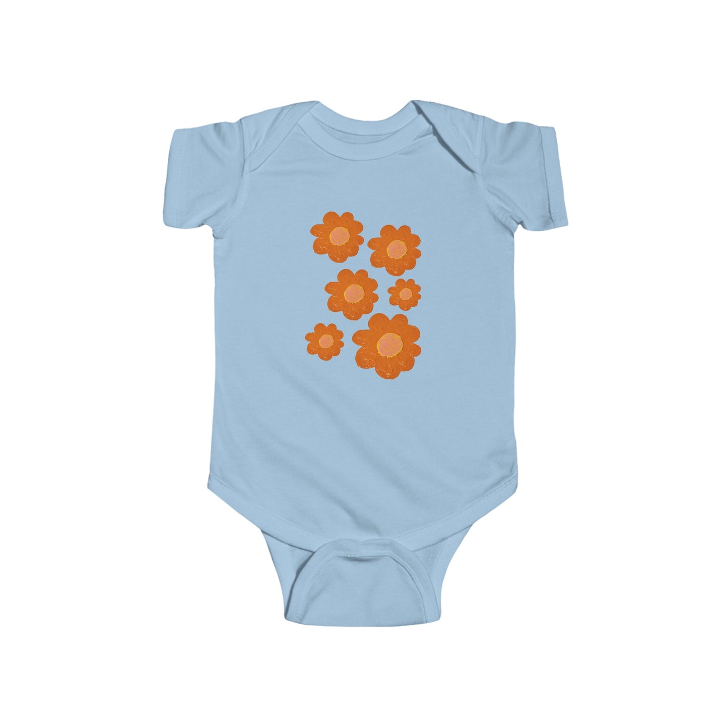 ORANGE FLOWERS INFANT BODYSUIT