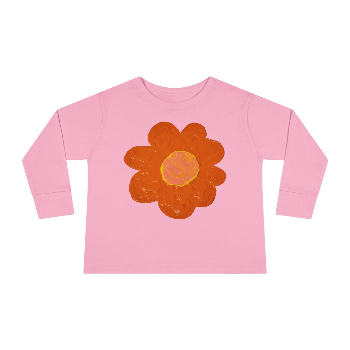 BIG ORANGE FLOWER TODDLER LONG SLEEVE TEE