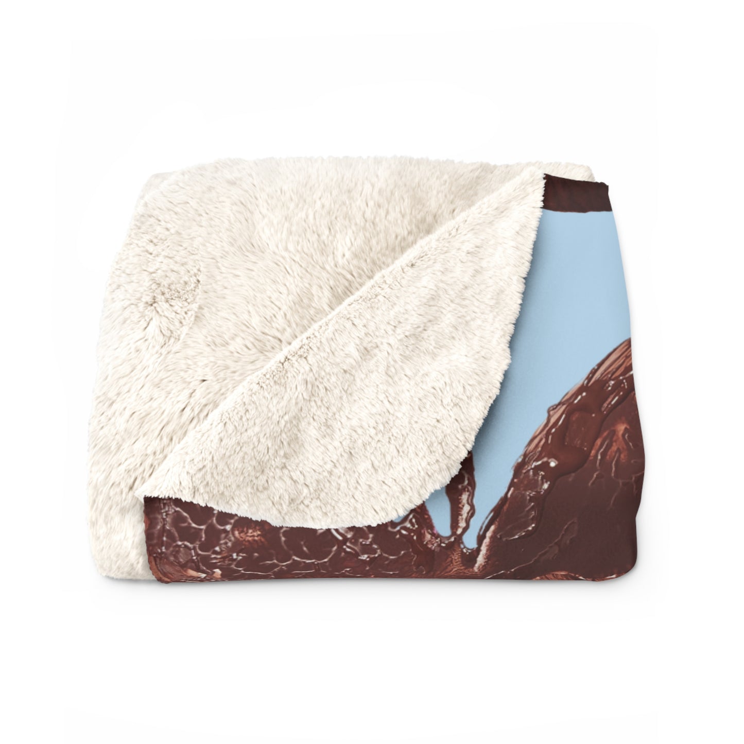 LIGHT BLUE SHERPA FLEECE BLANKET