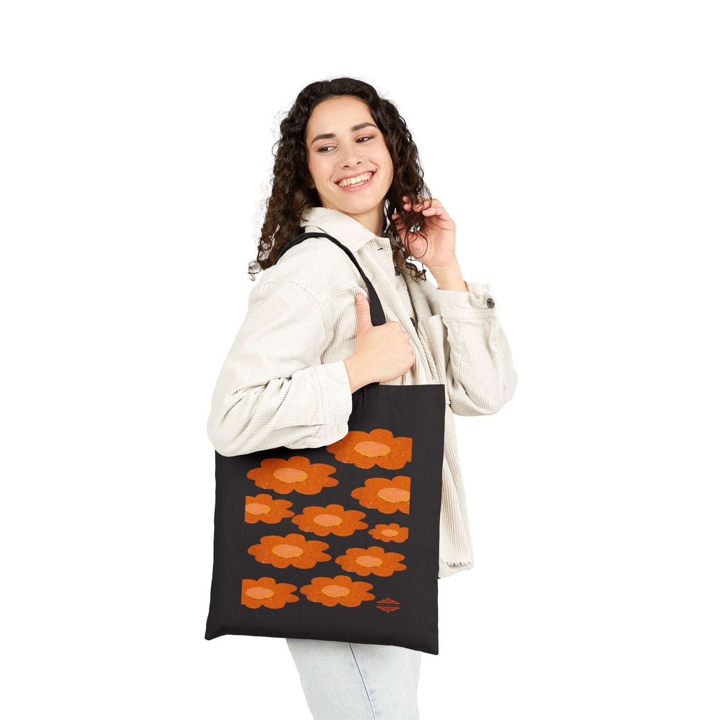ECO-FRIENDLY VINTAGE FLORAL CANVAS TOTE BAG