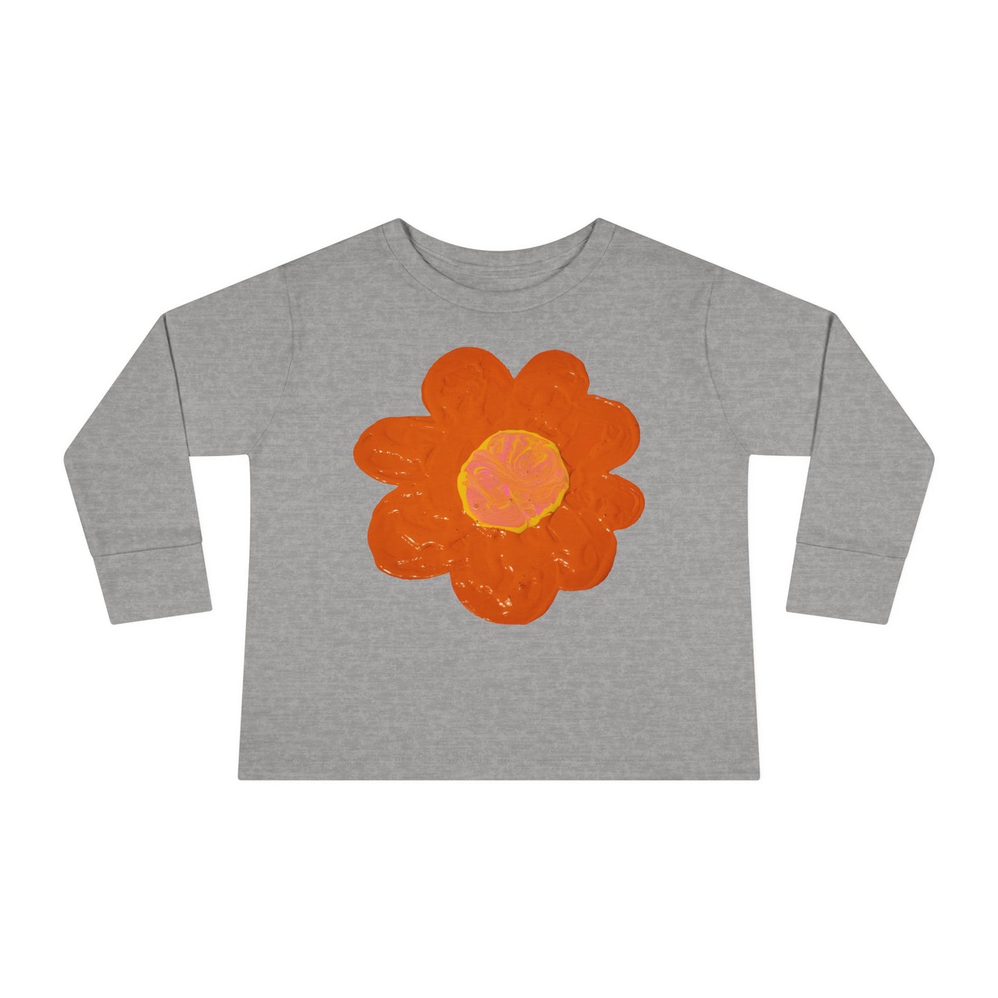 BIG ORANGE FLOWER TODDLER LONG SLEEVE TEE