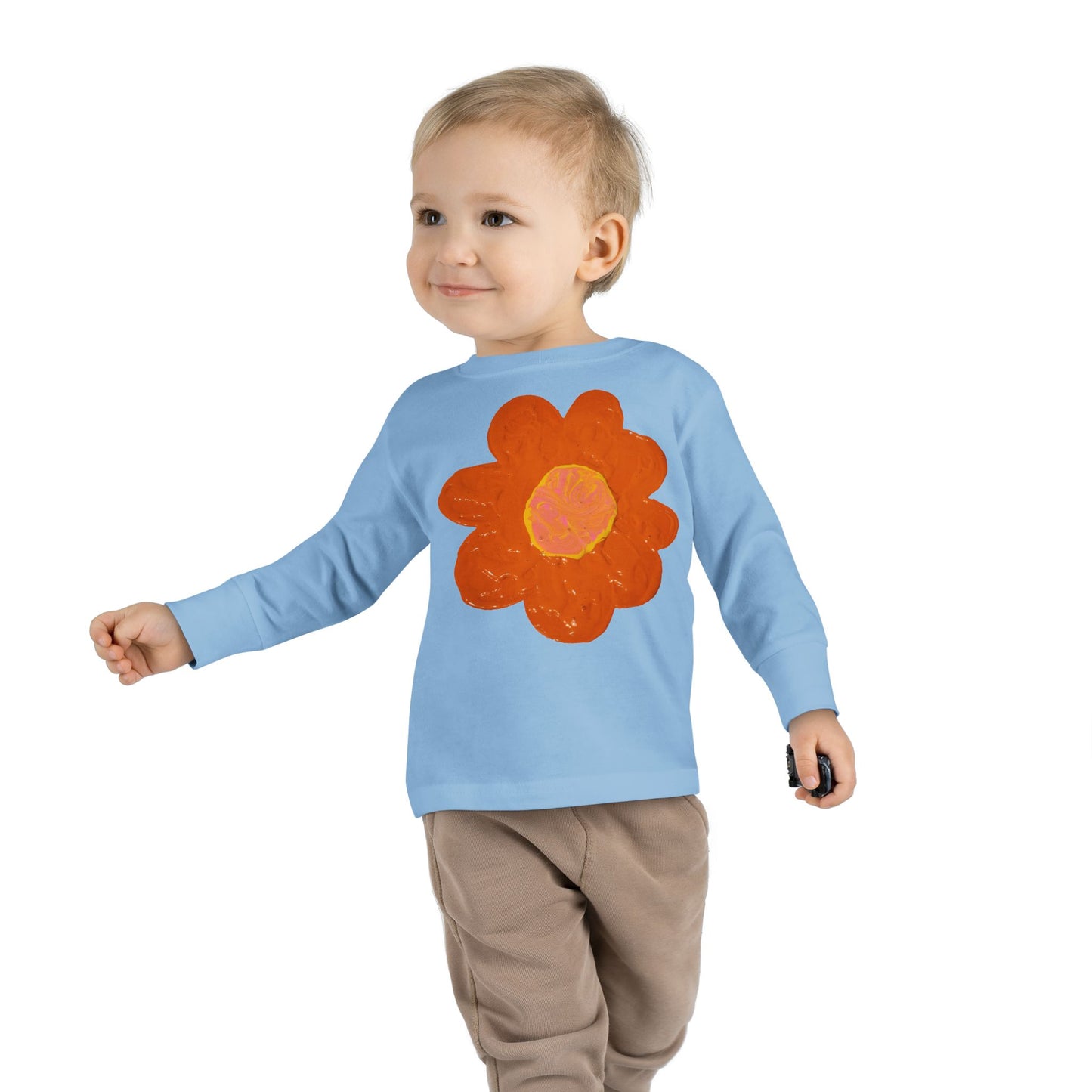BIG ORANGE FLOWER TODDLER LONG SLEEVE TEE
