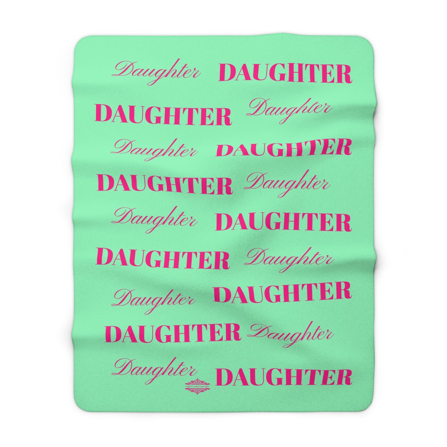 MINT GREEN DAUGHTER SHERPA FLEECE BLANKET