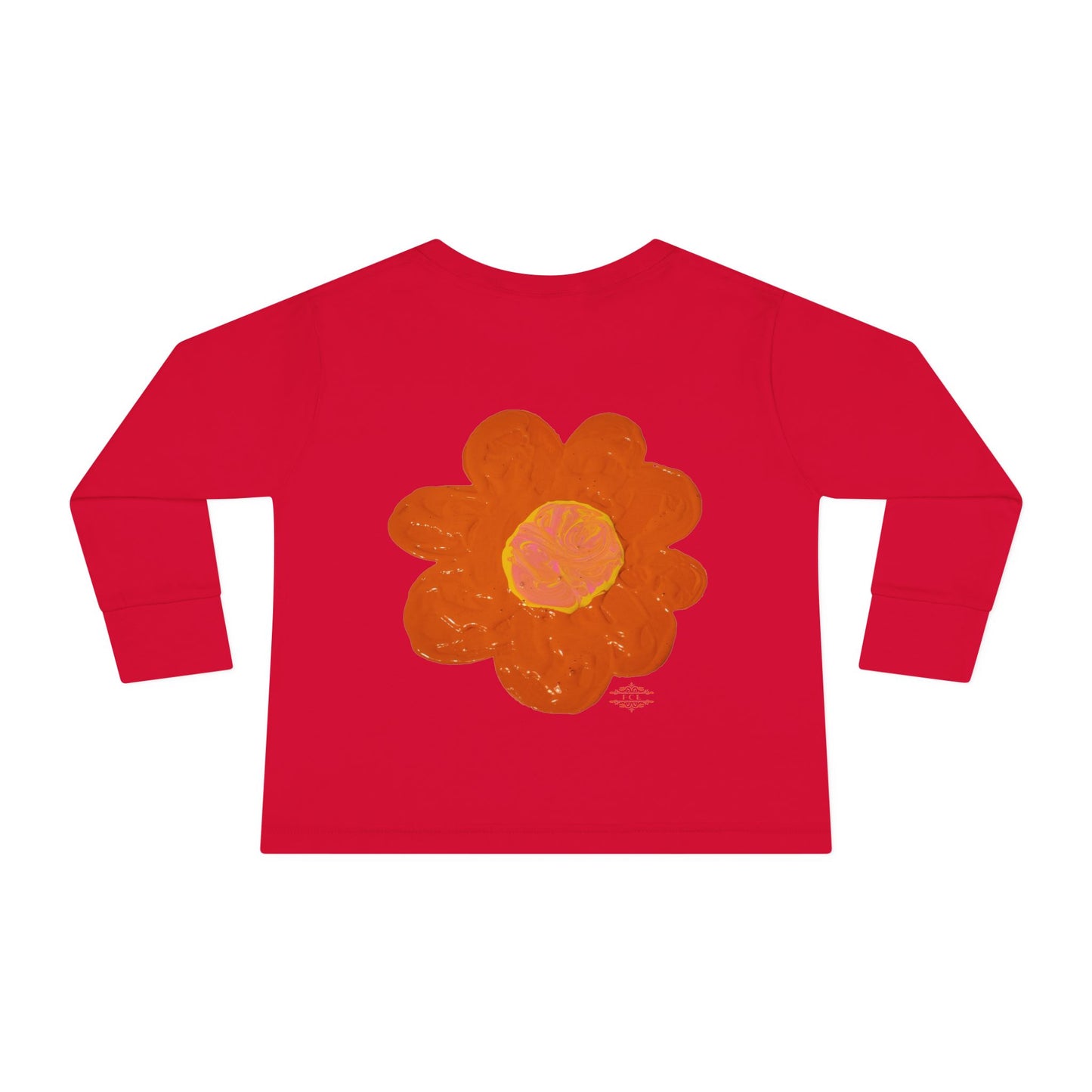 BIG ORANGE FLOWER TODDLER LONG SLEEVE TEE