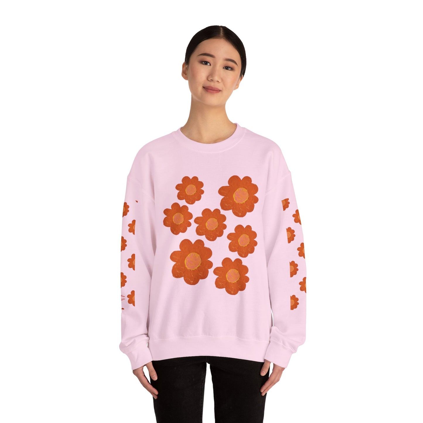 ORANGE FLOWERS SWEATSHIRT