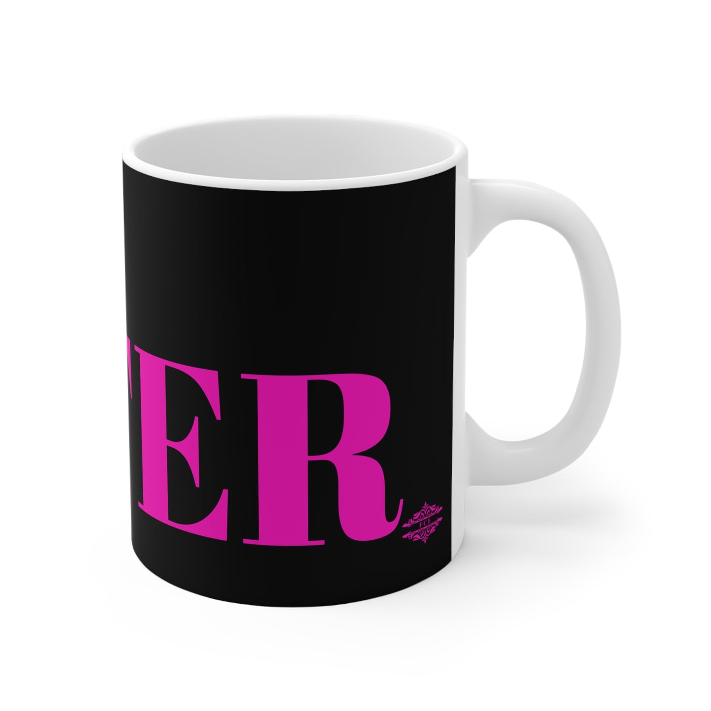 BLACK AND HOT PINK SISTER MUG
