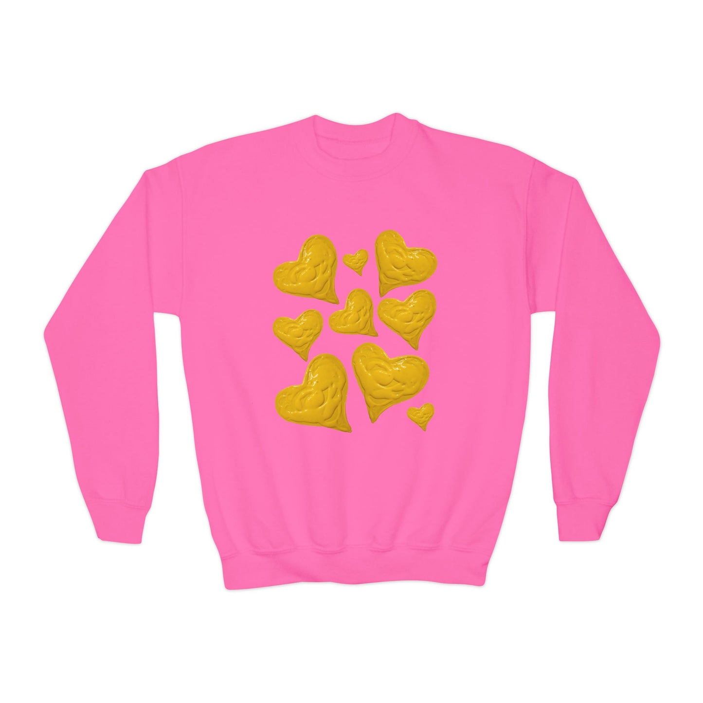 YOUTH SWEATSHIRT WITH FUN YELLOW HEARTS