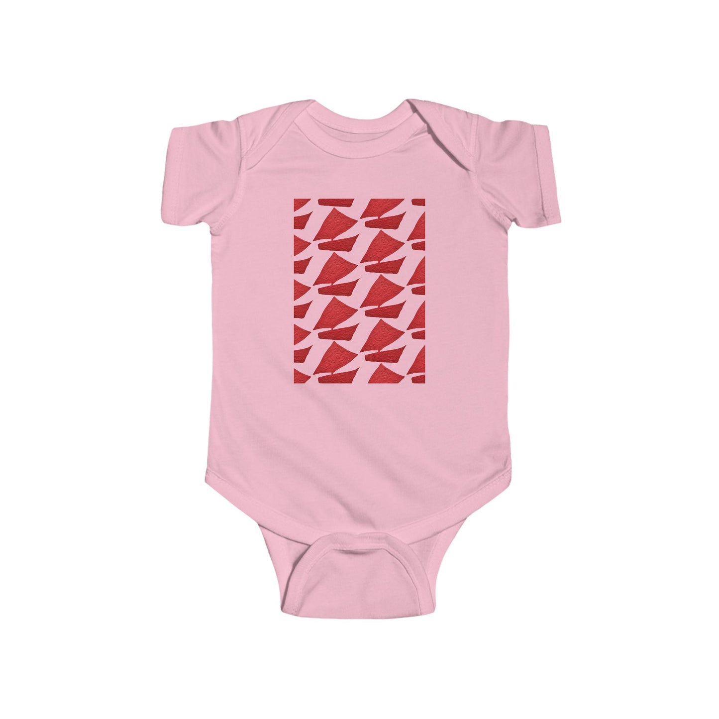 PLAYFUL RED PATTERN INFANT BODYSUIT