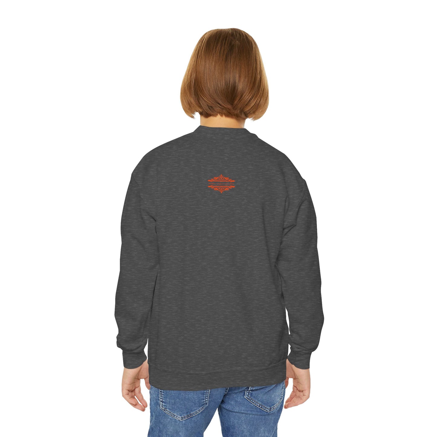 YOUTH SWEATSHIRT WITH FUN YELLOW HEARTS