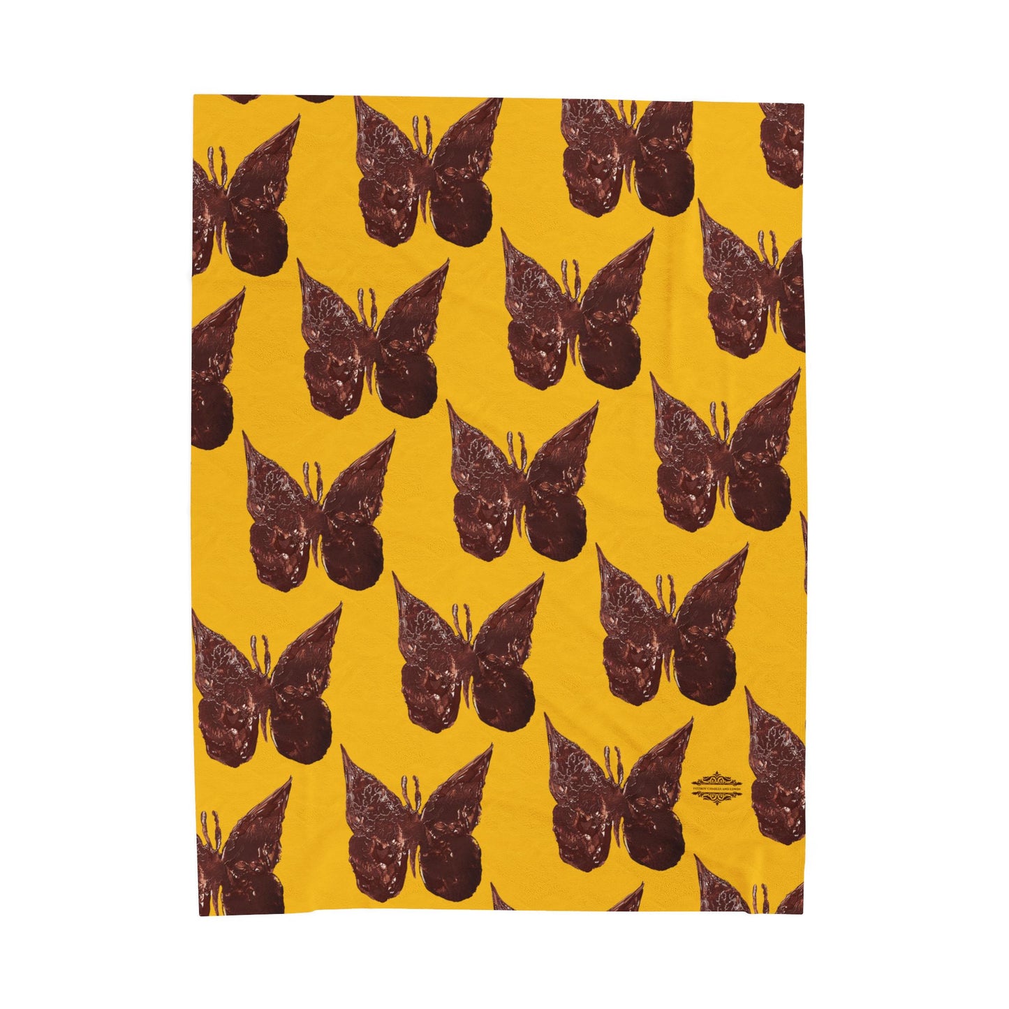 BROWN BUTTERFLIES VELVETEEN PLUSH BLANKET
