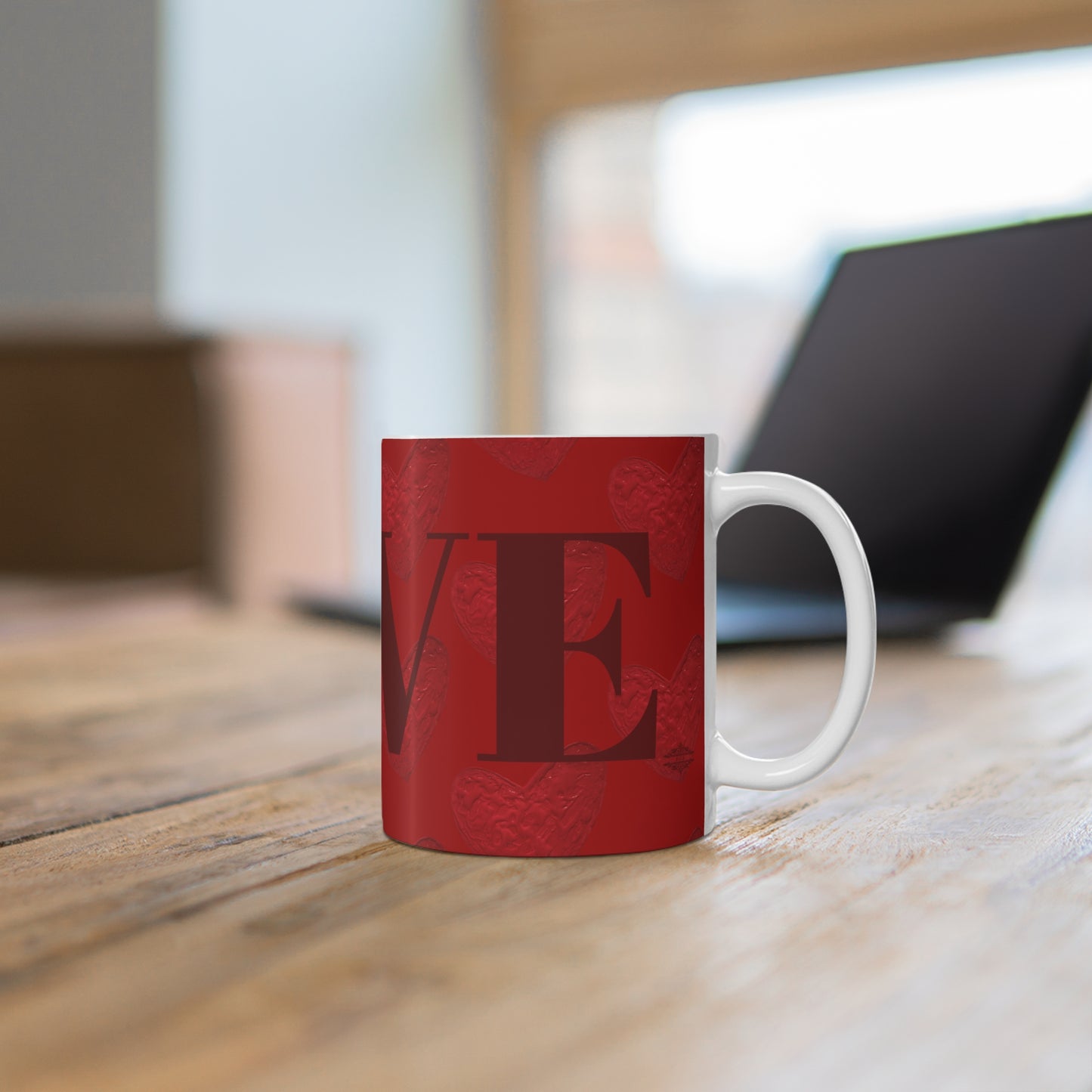 RED HEARTS WITH DEEP RED LOVE MUG