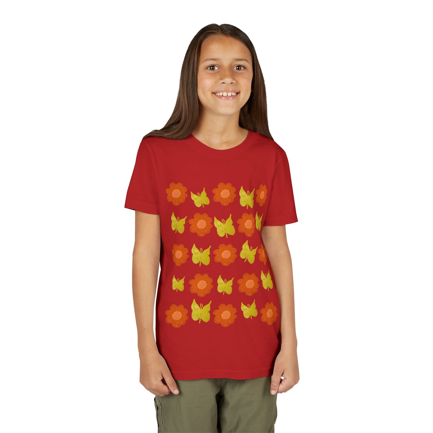 FLOWER AND BUTTERFLY TEE SHIRT
