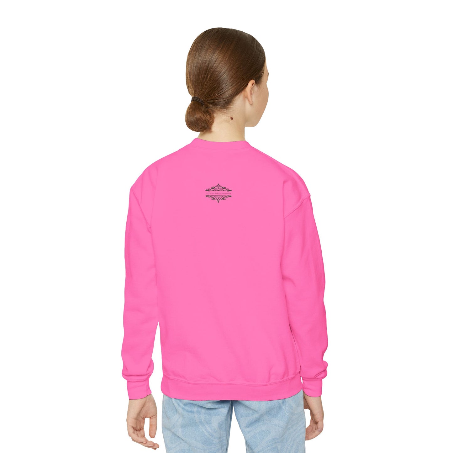 YOUTH SWEATSHIRT WITH FUN YELLOW HEARTS