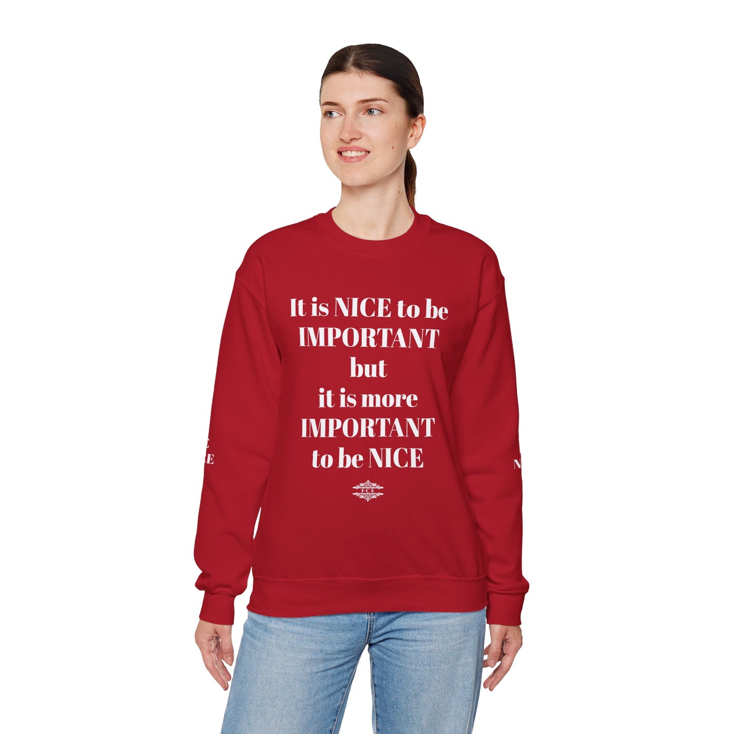 BE NICE CREWNECK SWEATSHIRT DARK COLORS