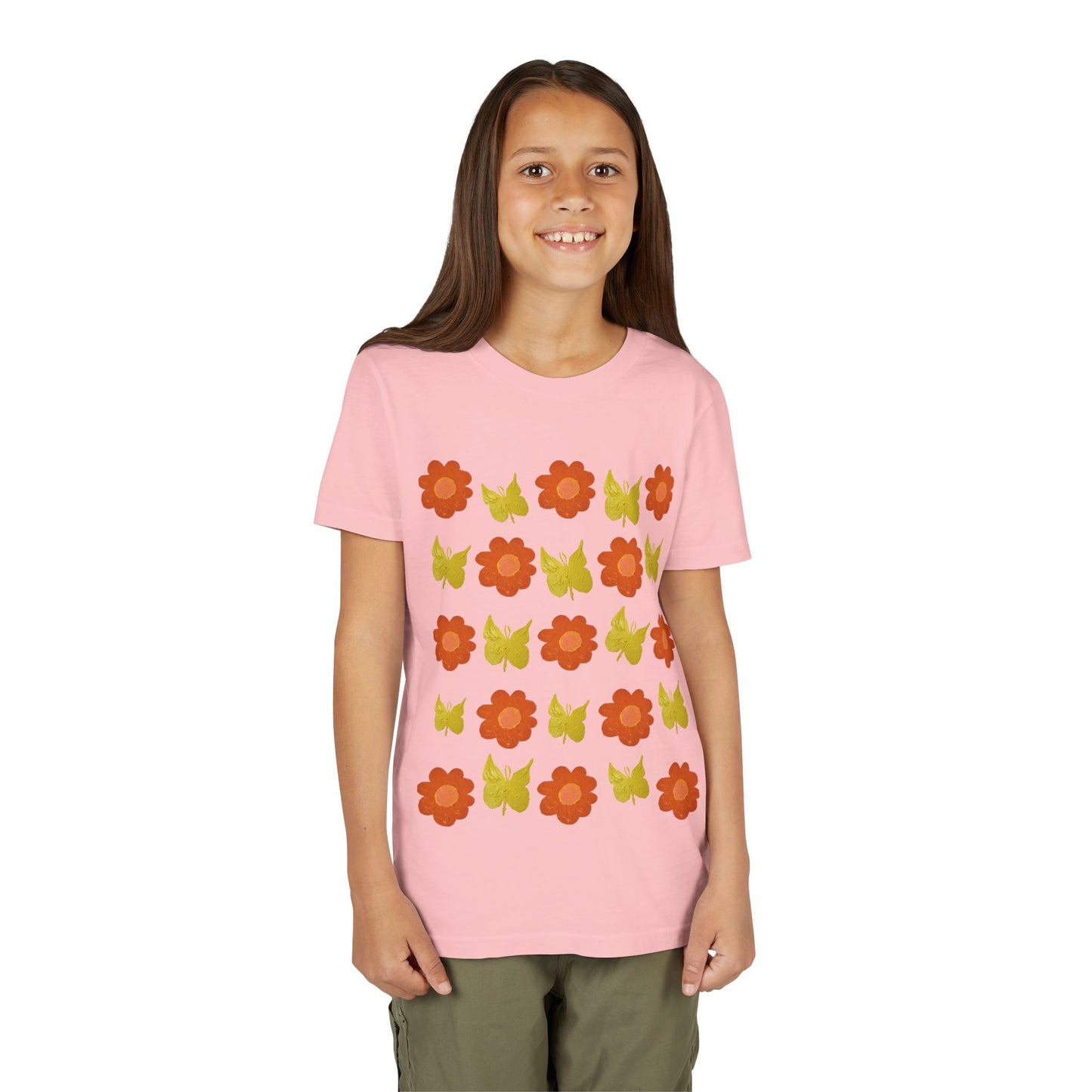 FLOWER AND BUTTERFLY TEE SHIRT