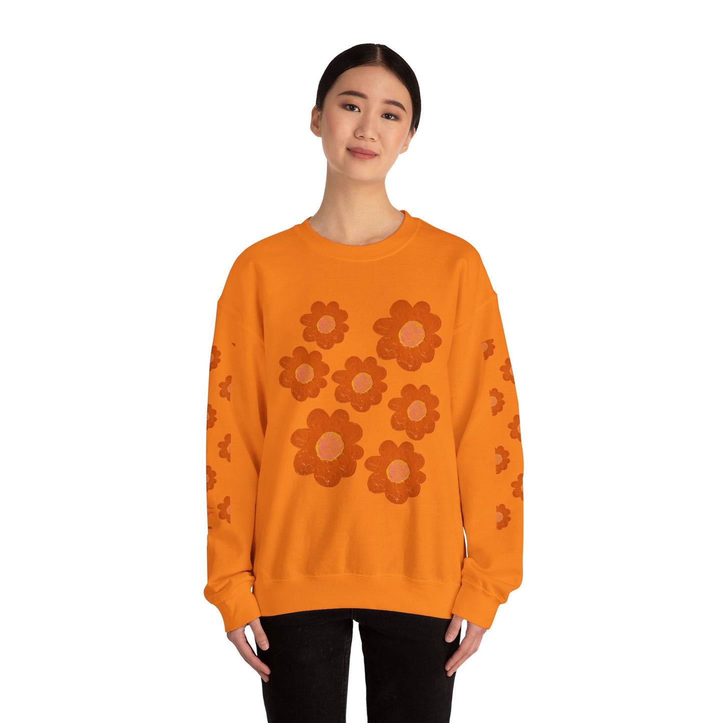 ORANGE FLOWERS SWEATSHIRT
