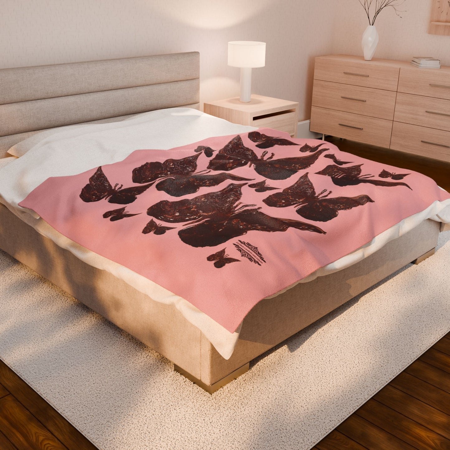 ROSE PINK VELVETEEN PLUSH BLANKET