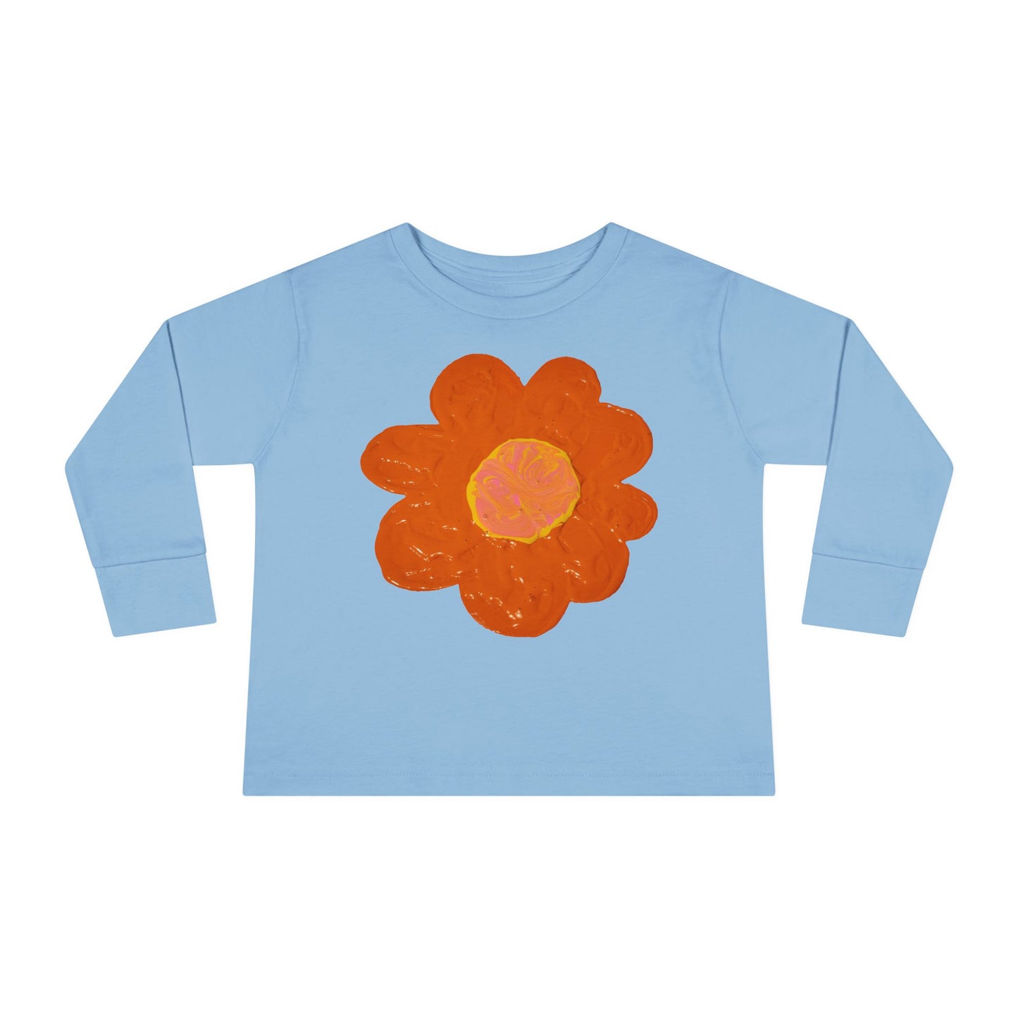 BIG ORANGE FLOWER TODDLER LONG SLEEVE TEE