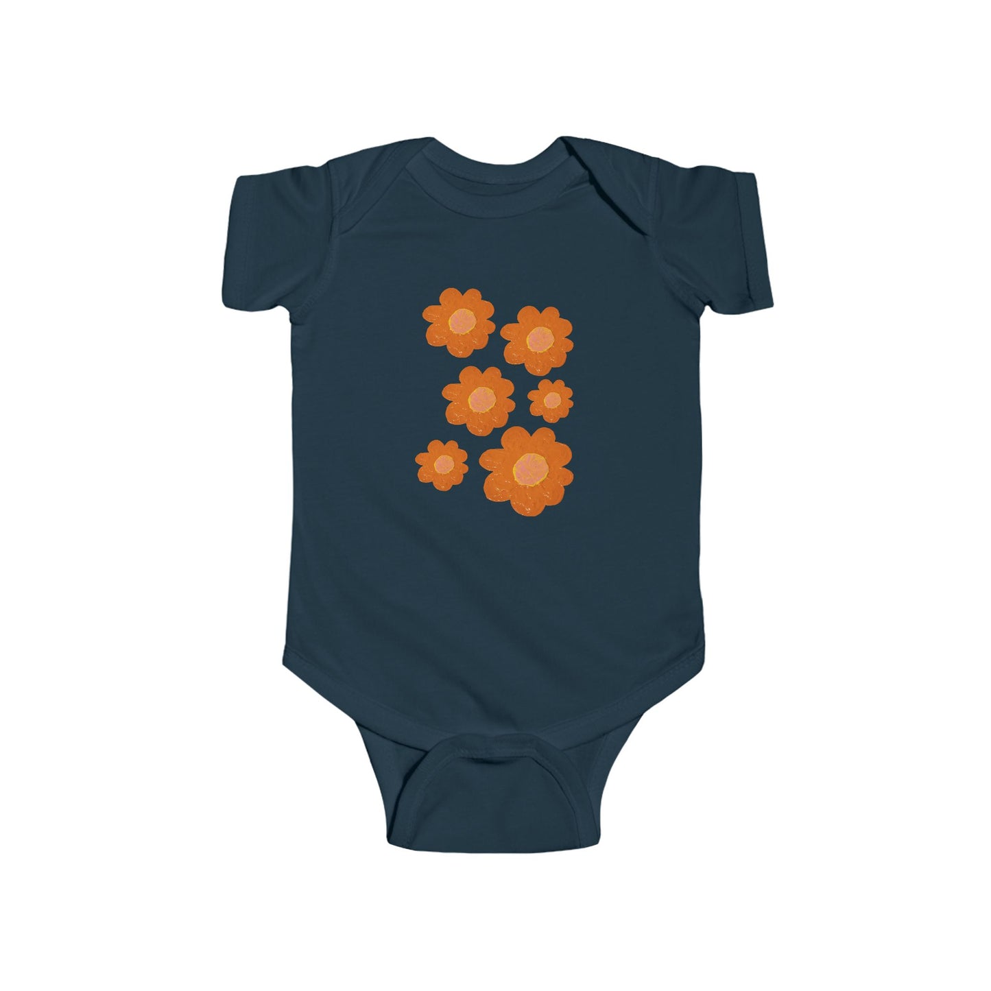 ORANGE FLOWERS INFANT BODYSUIT