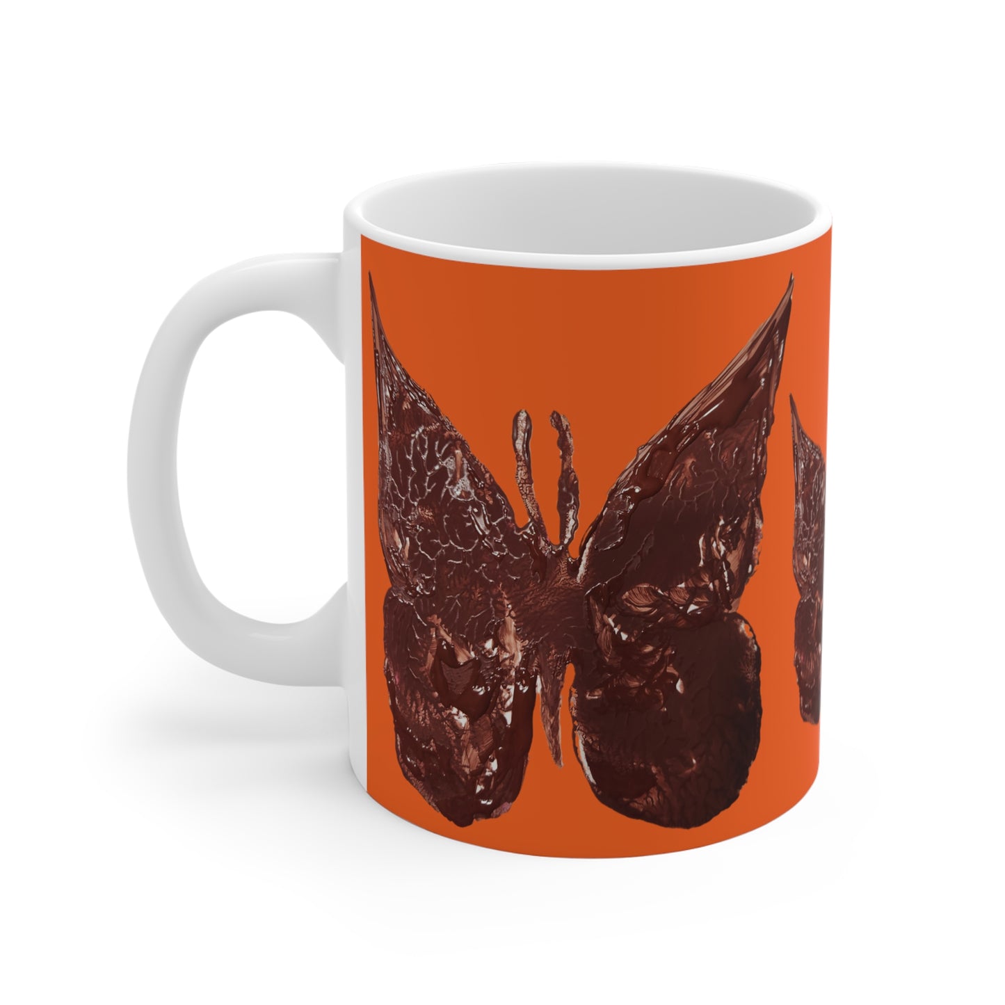 ORANGE MUG WITH BUTTERFLY
