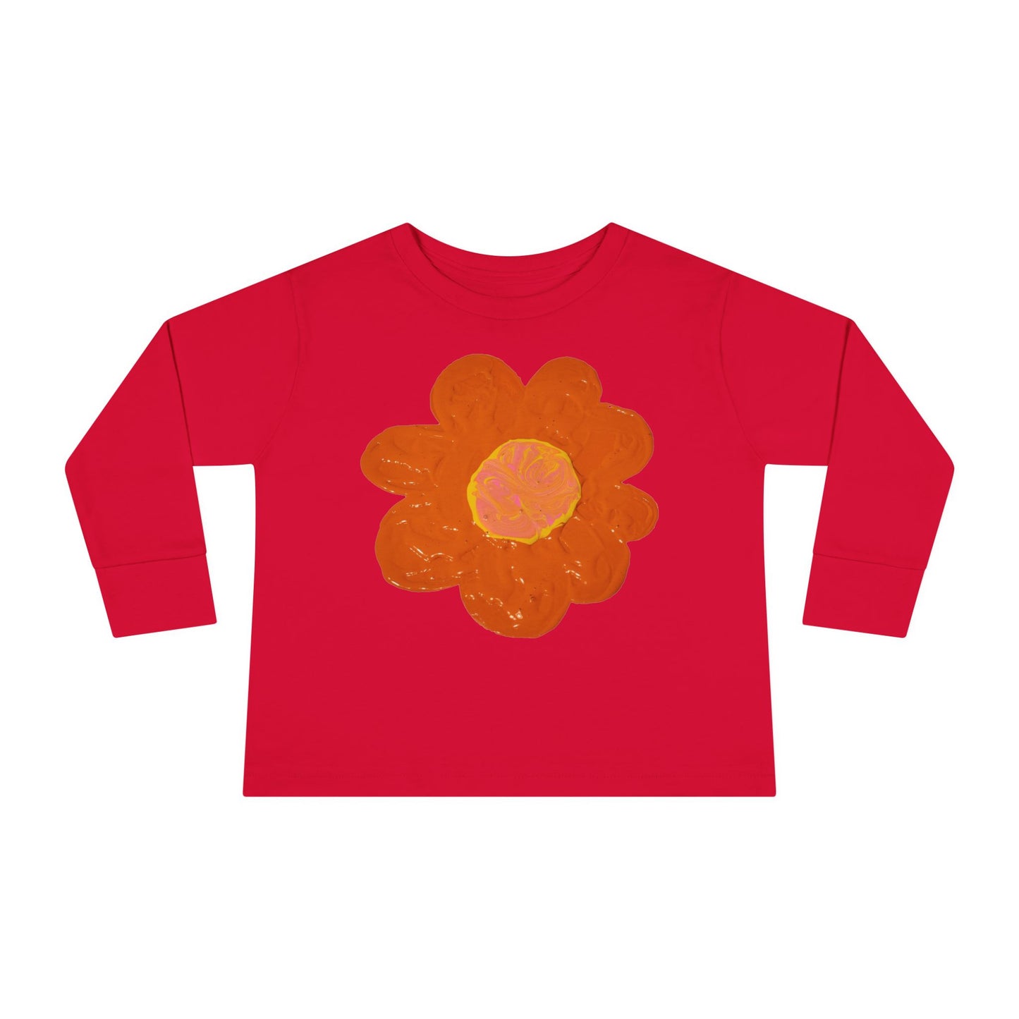 BIG ORANGE FLOWER TODDLER LONG SLEEVE TEE