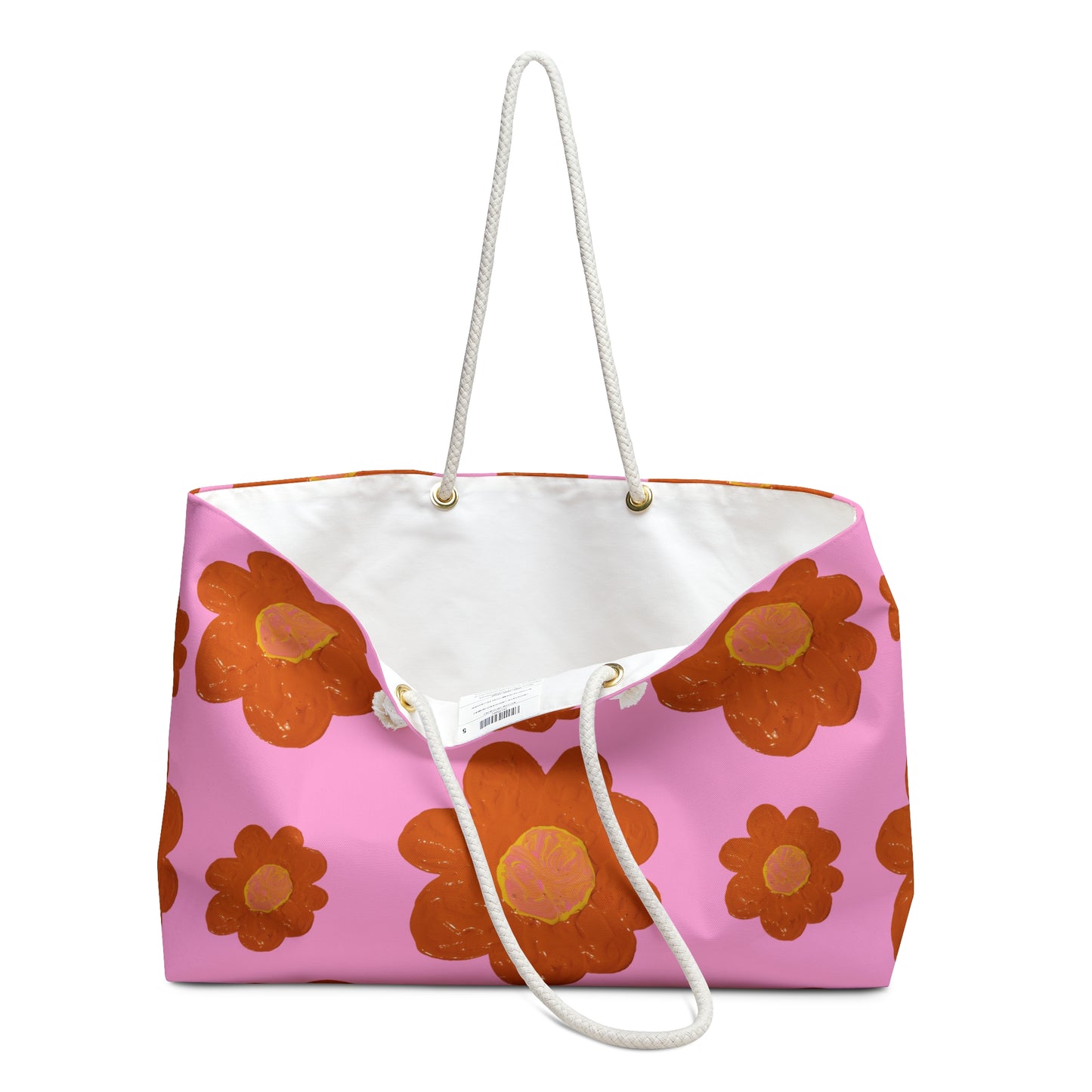 VIBRANT ORANGE FLOWERS WEEKENDER TOTE BAG