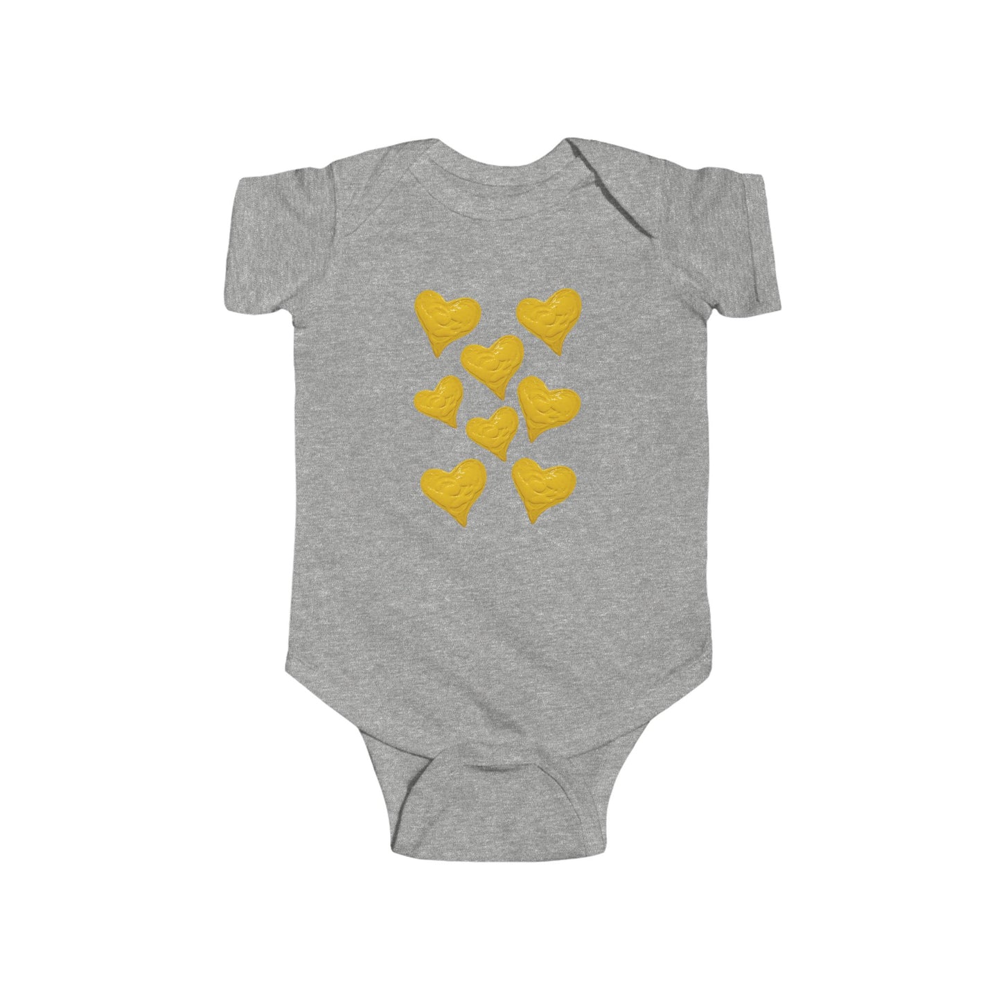 CUTE YELLOW HEART INFANT BODYSUIT