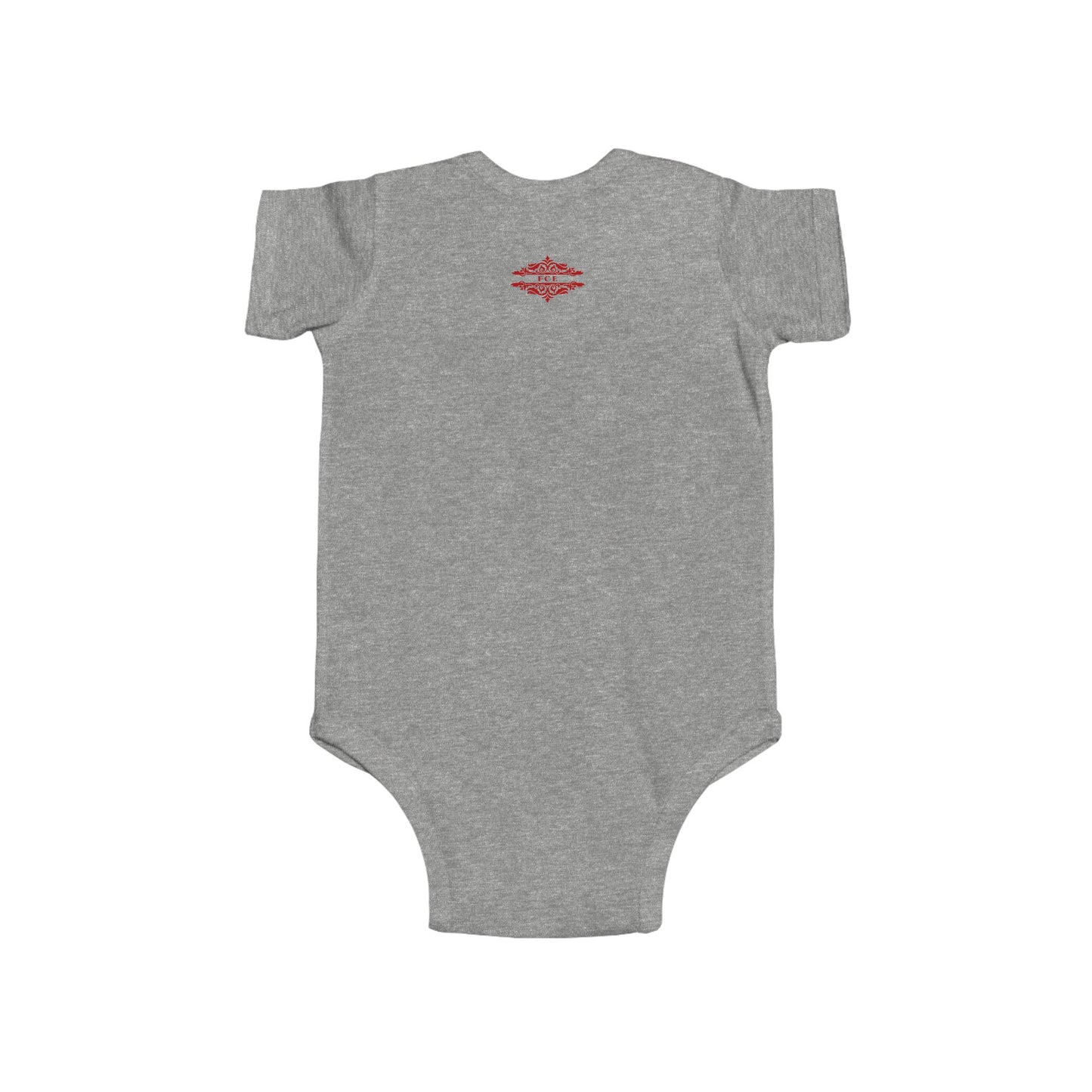 PLAYFUL RED PATTERN INFANT BODYSUIT