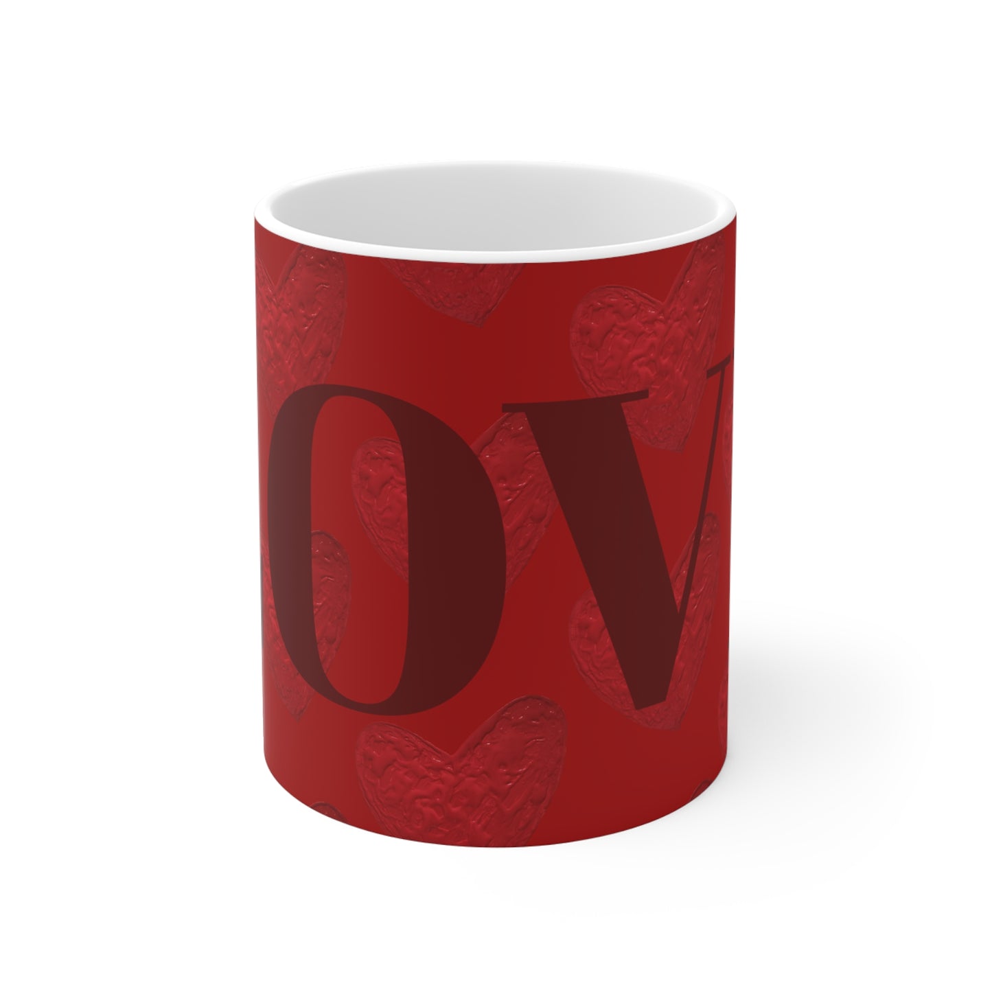 RED HEARTS WITH DEEP RED LOVE MUG