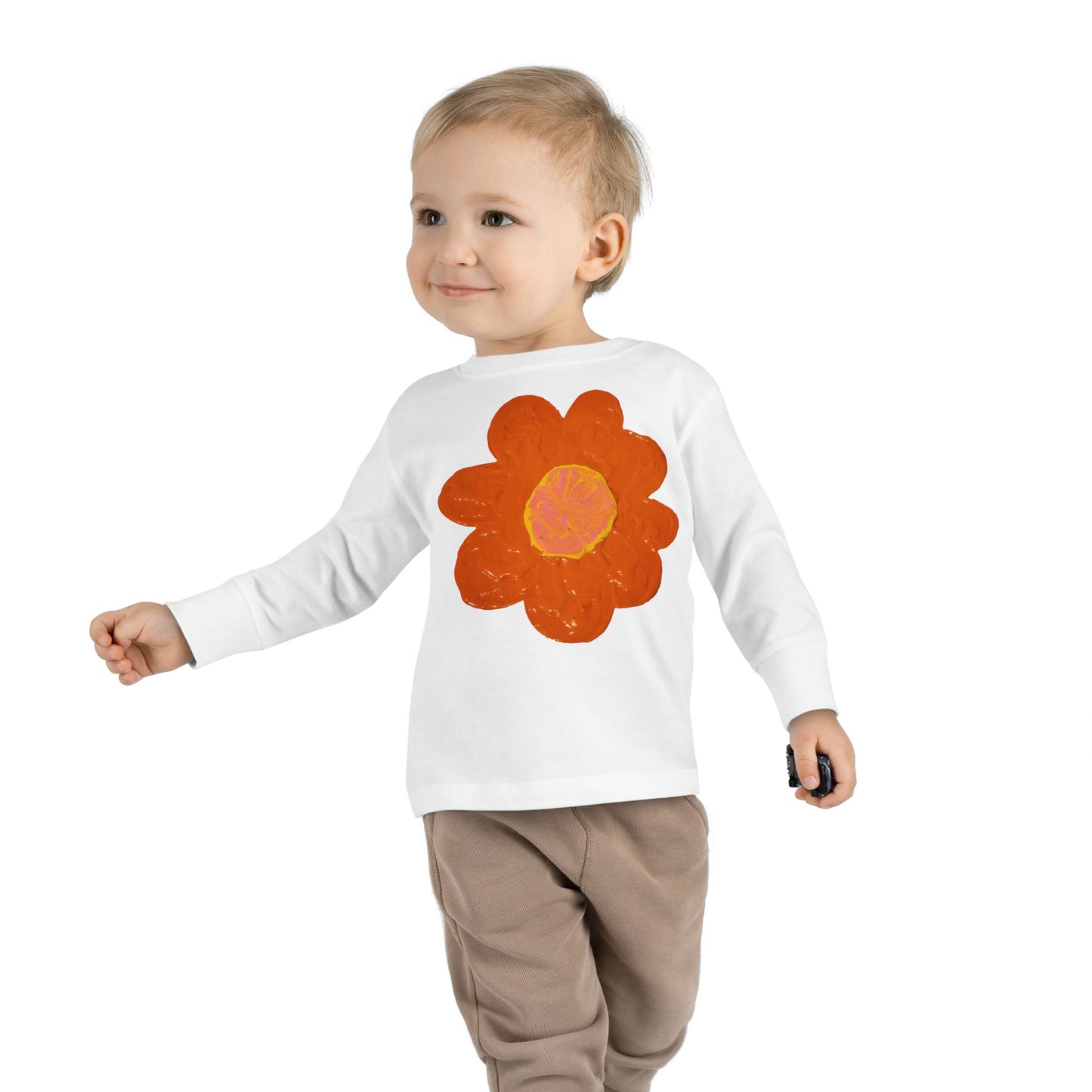 BIG ORANGE FLOWER TODDLER LONG SLEEVE TEE