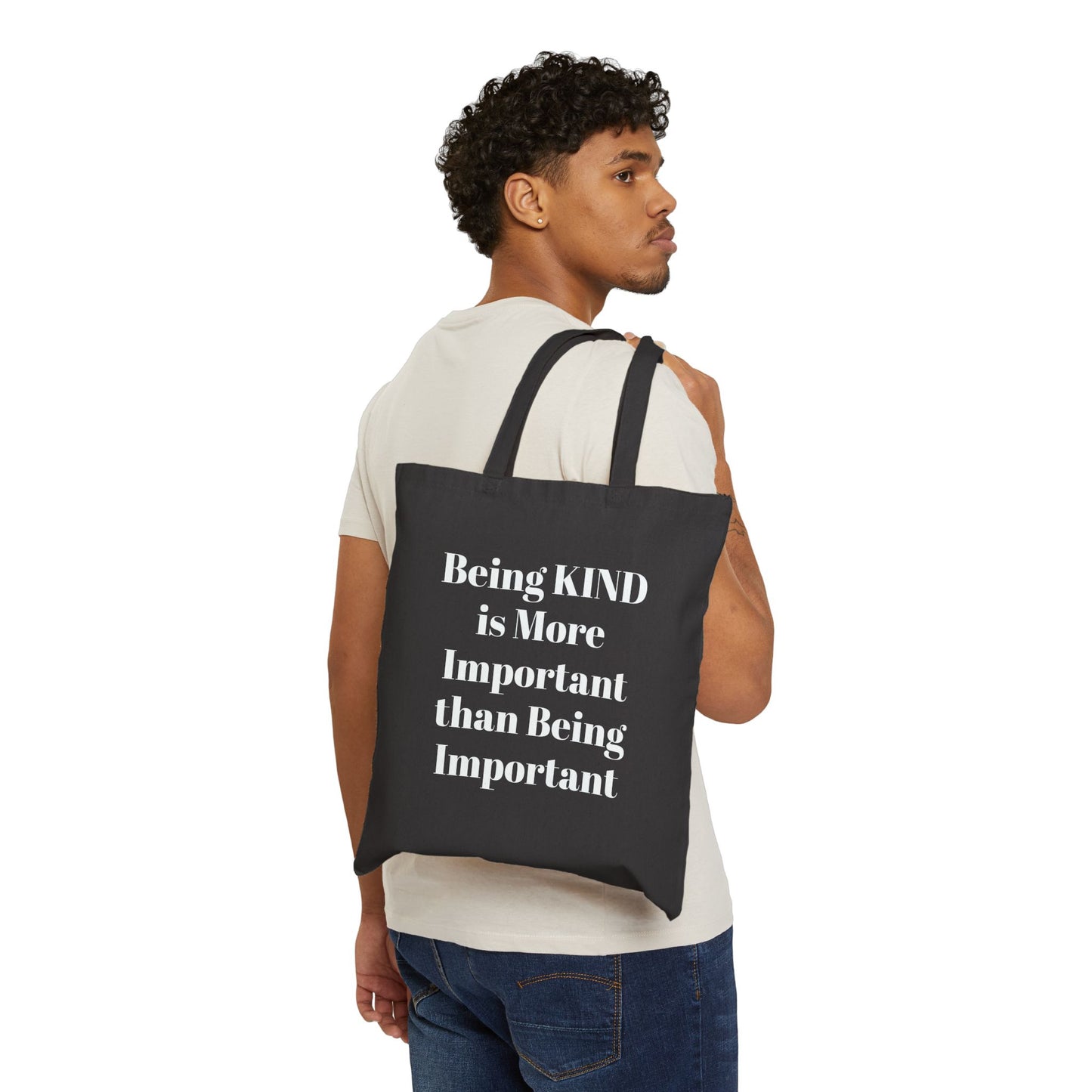 BEING KIND COTTON CANVAS TOTE BAG