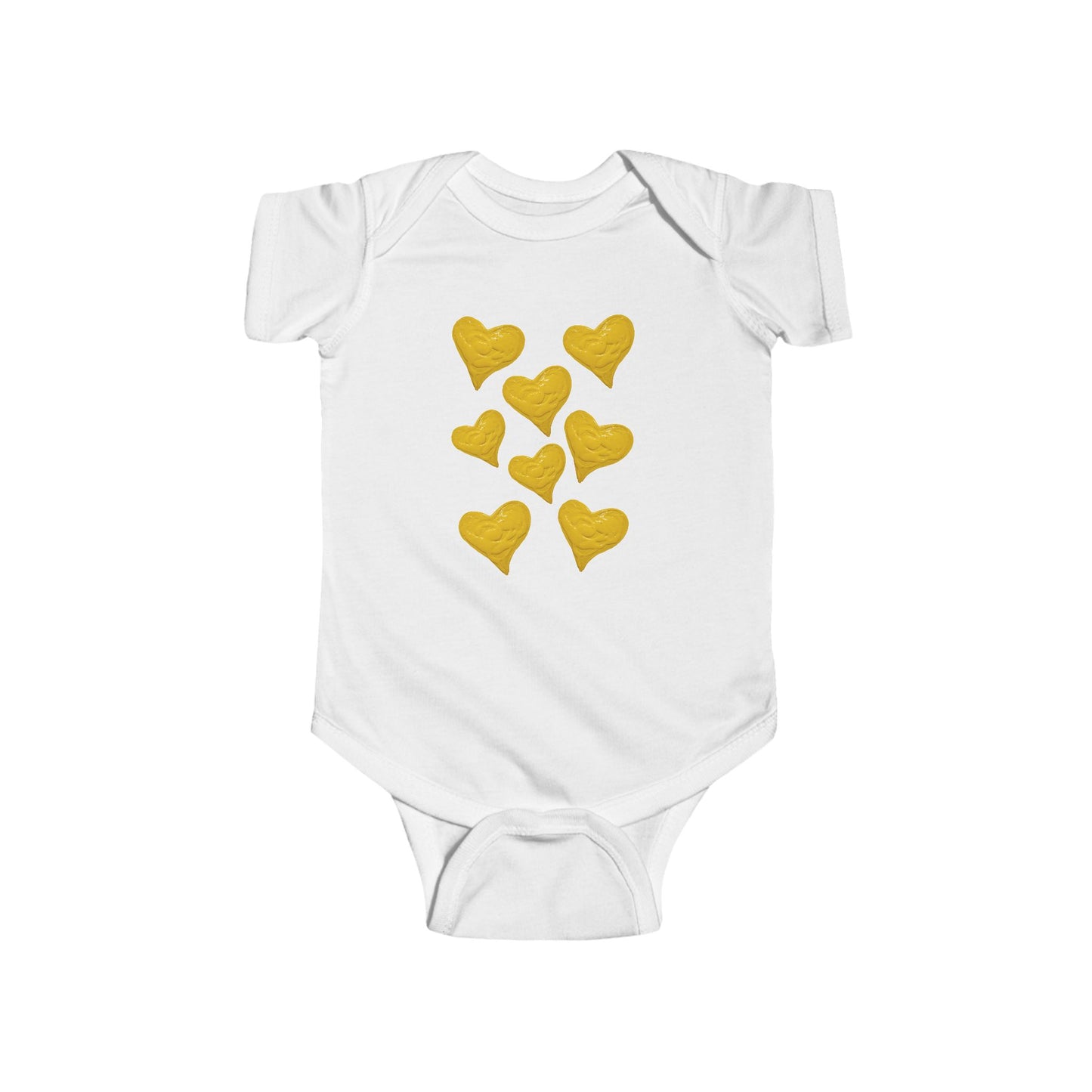 CUTE YELLOW HEART INFANT BODYSUIT