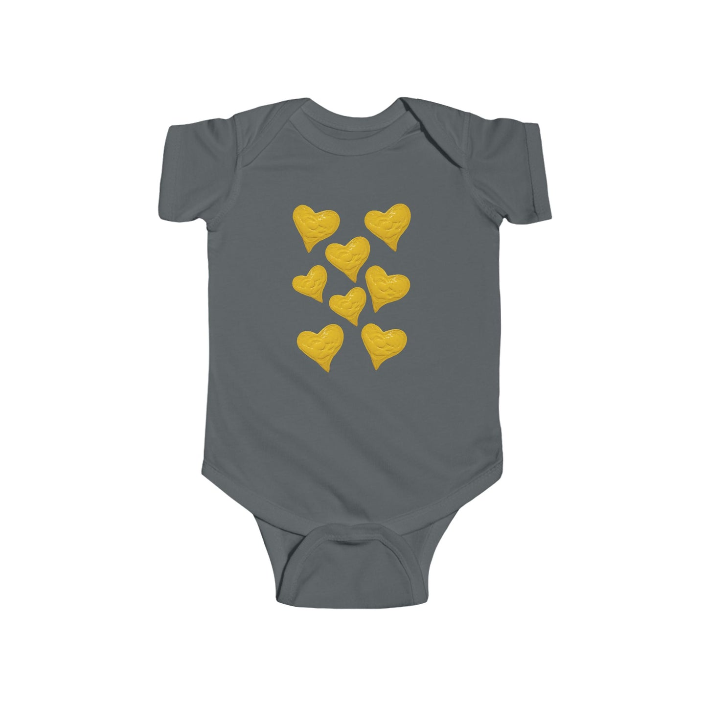 CUTE YELLOW HEART INFANT BODYSUIT