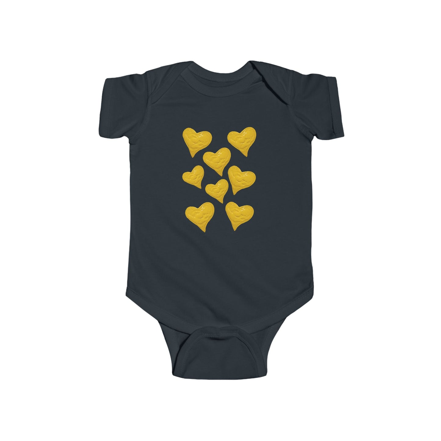 CUTE YELLOW HEART INFANT BODYSUIT